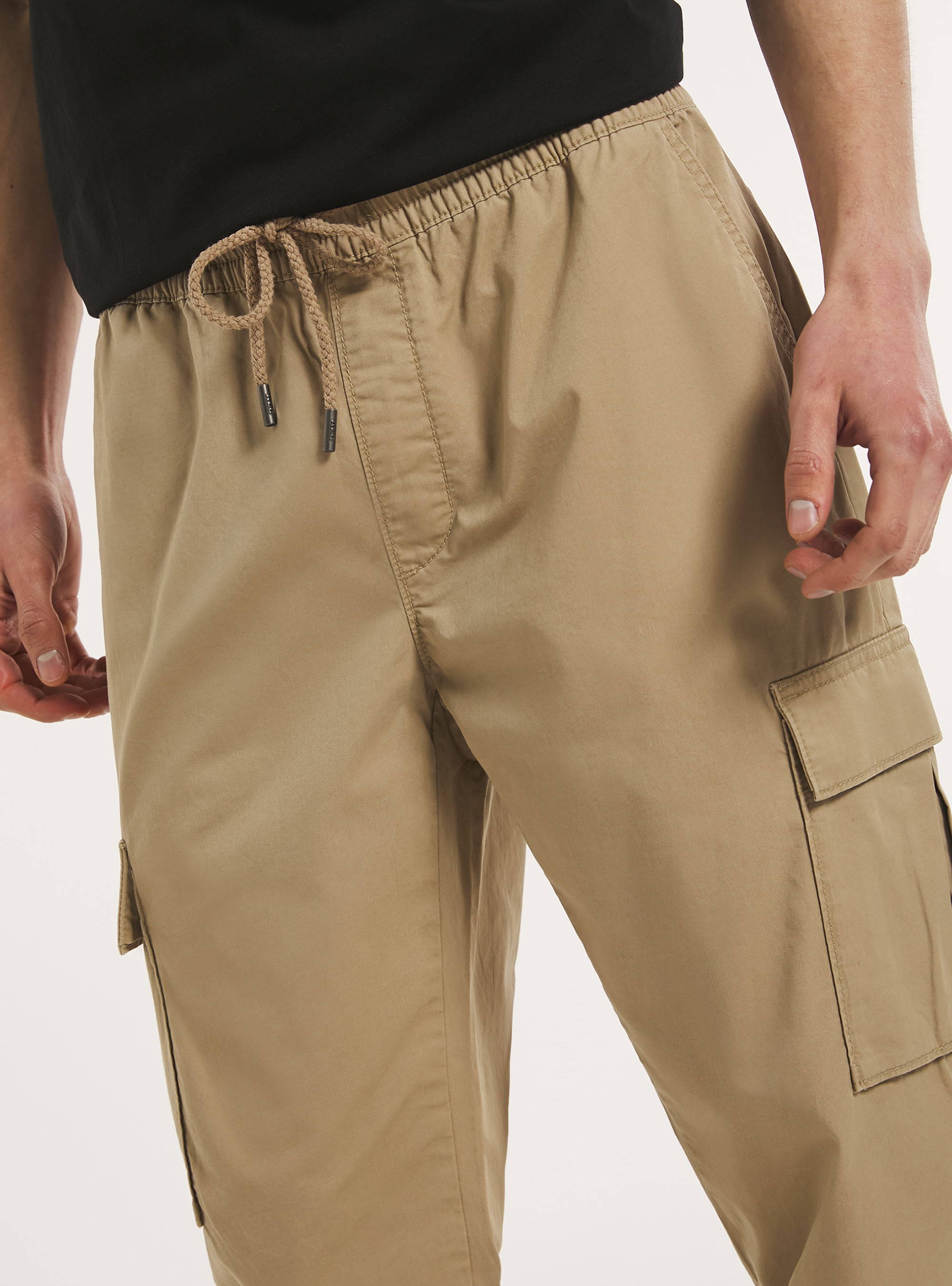 Pantalon jogger en coton, BG1 BEIGE DARK