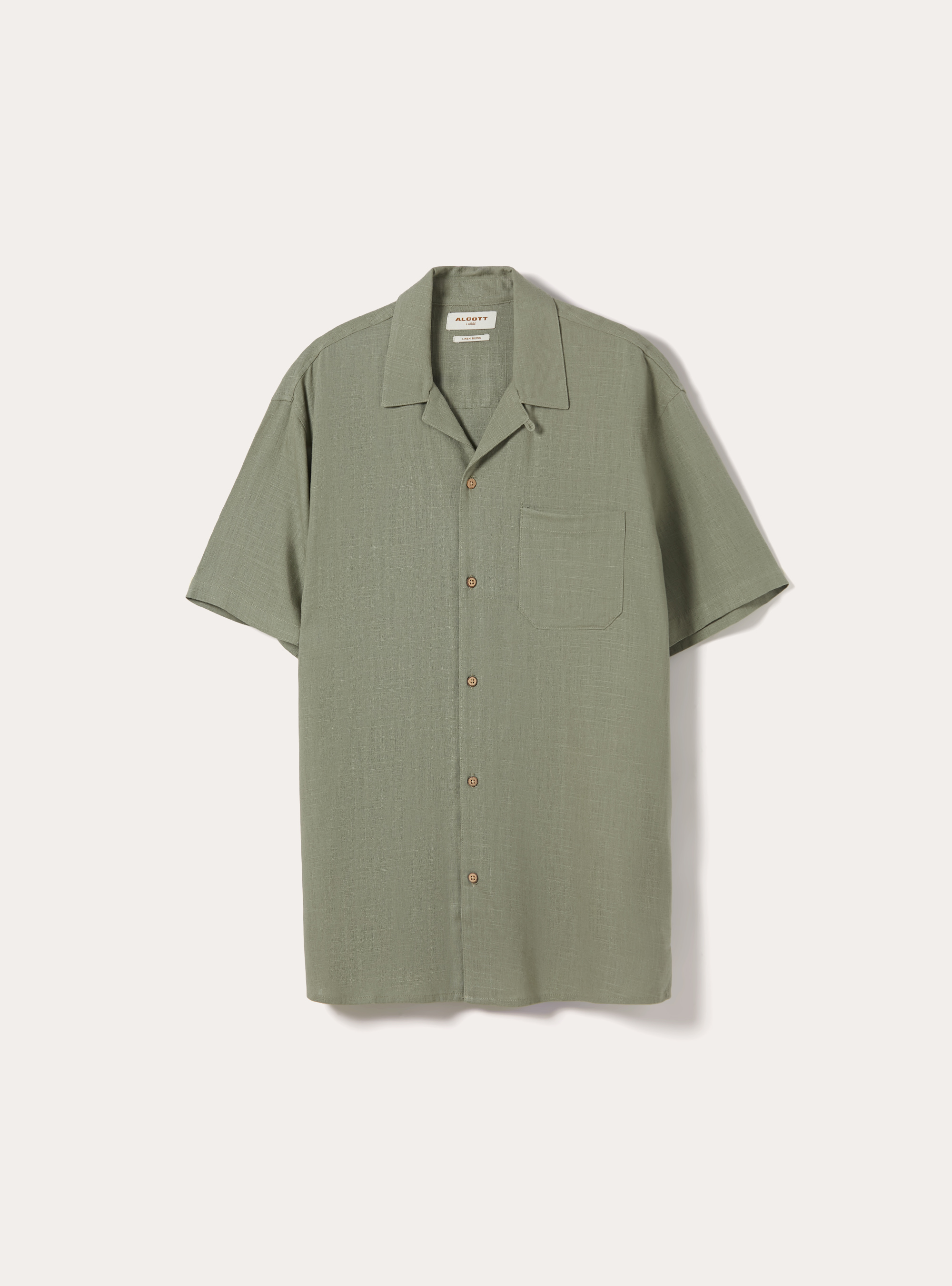 Linen blend shirt with bowling collar, KY3 KAKY LIGHT
