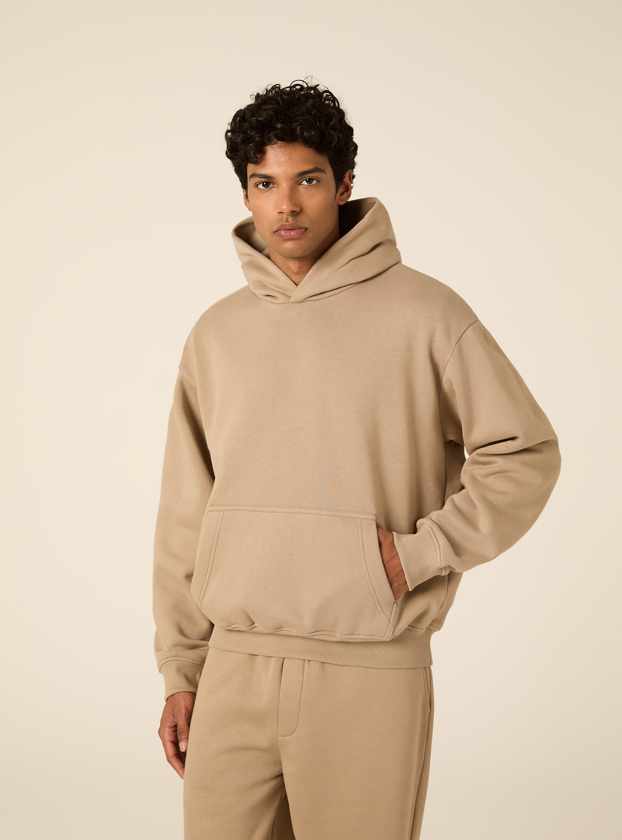 Boxy fit kapuzenpullover, BG2 BEIGE MEDIUM