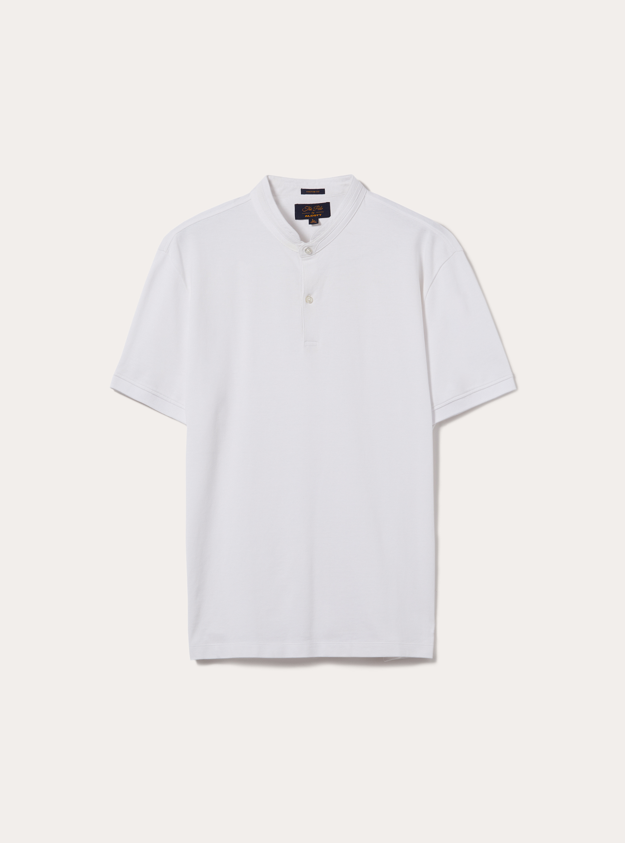 Polo en Coton &agrave; Col Officier, WH3 WHITE