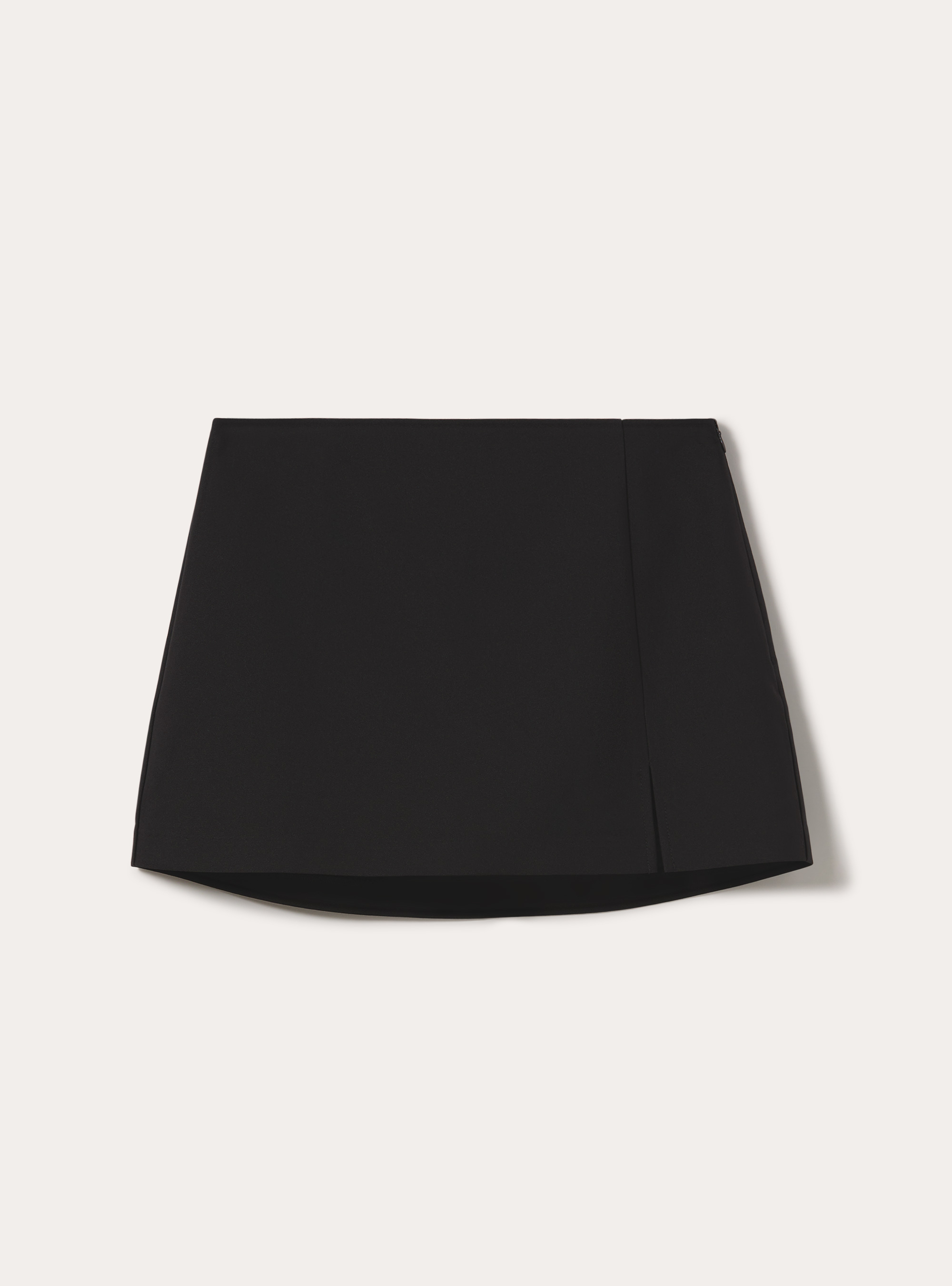 Falda pantal&oacute;n cruzada con abertura lateral, BK1 BLACK