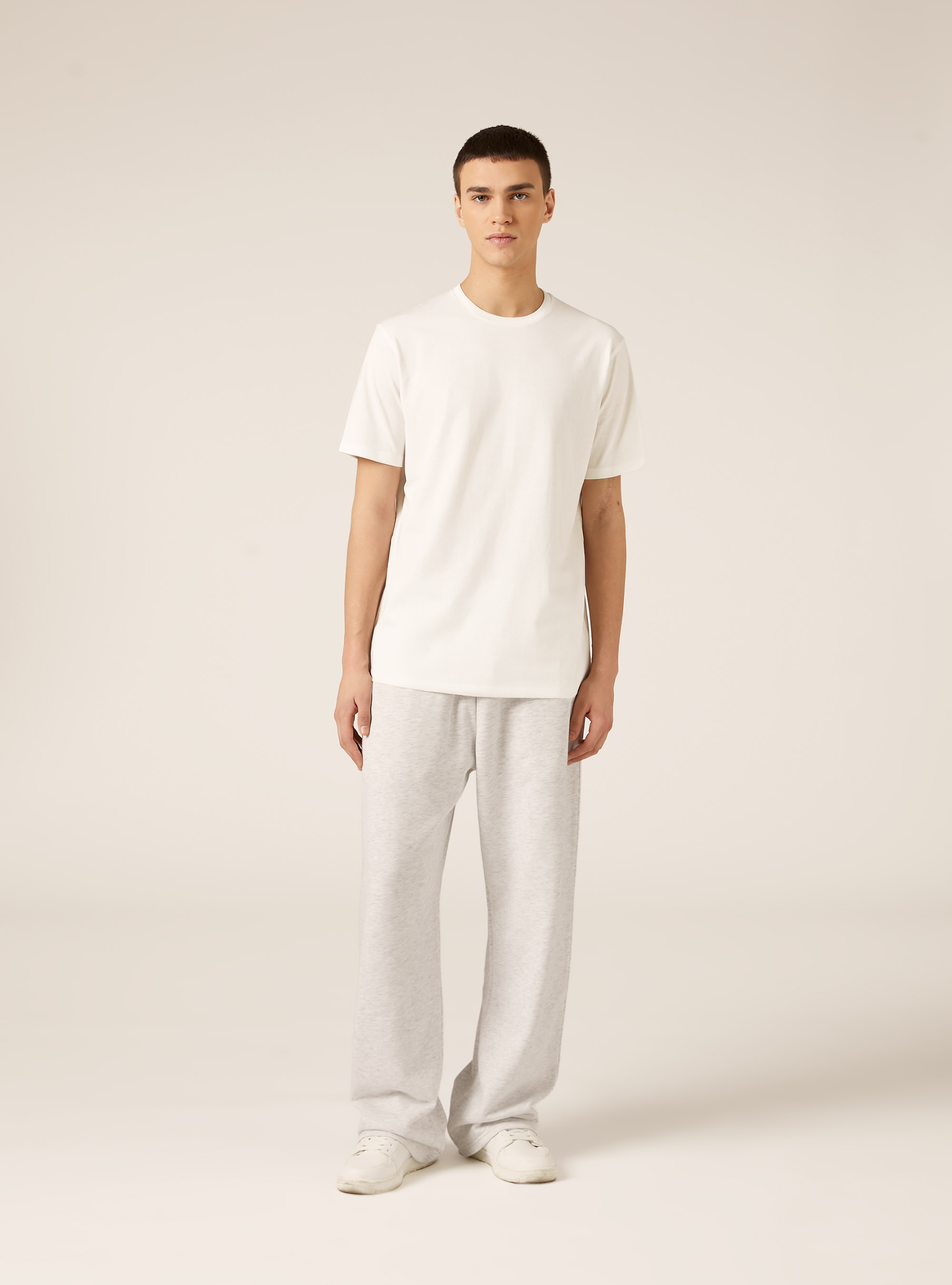 Basic Baumwoll T-Shirt, WH2 WHITE