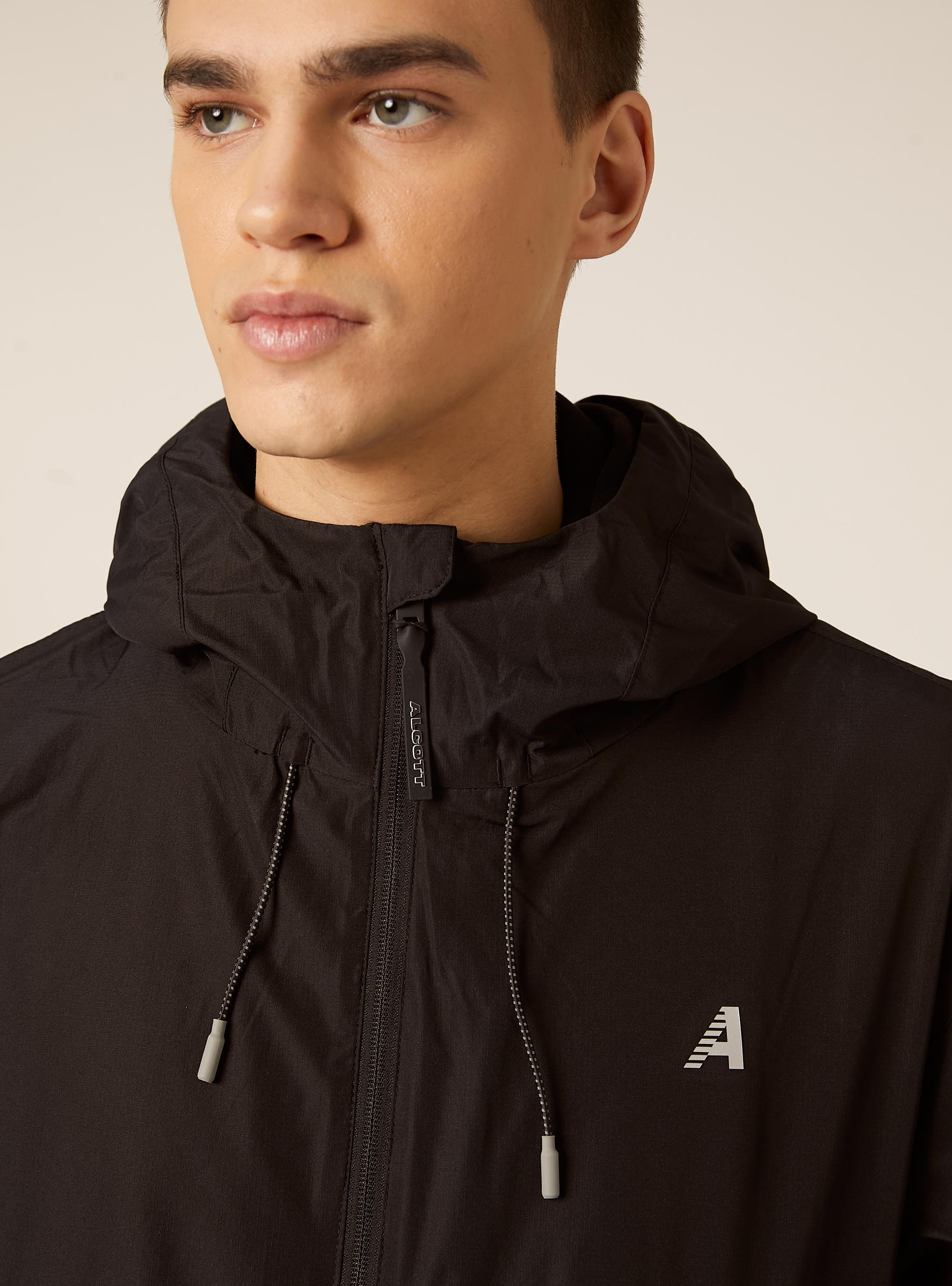 Windproof jacket in technical fabric, BK1 BLACK