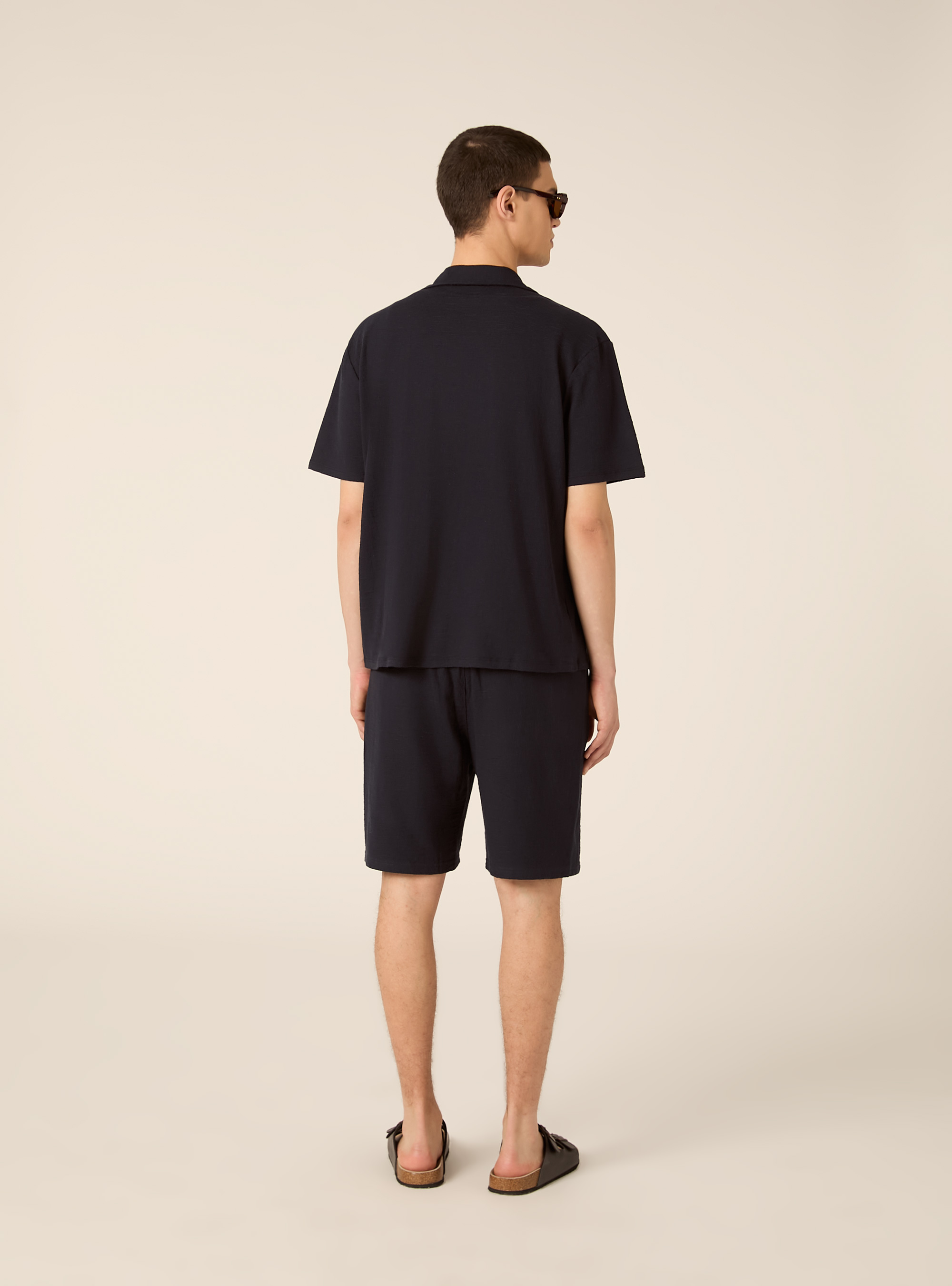 Textured Bermuda Shorts, Regular Fit, NA1 NAVY DARK