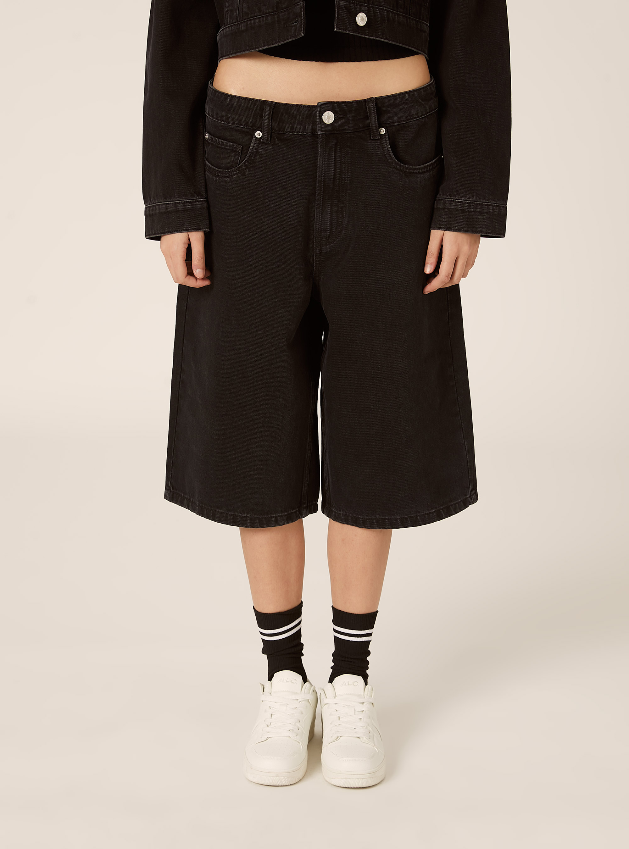 Bermudas jorts en denim de color, BK1 BLACK