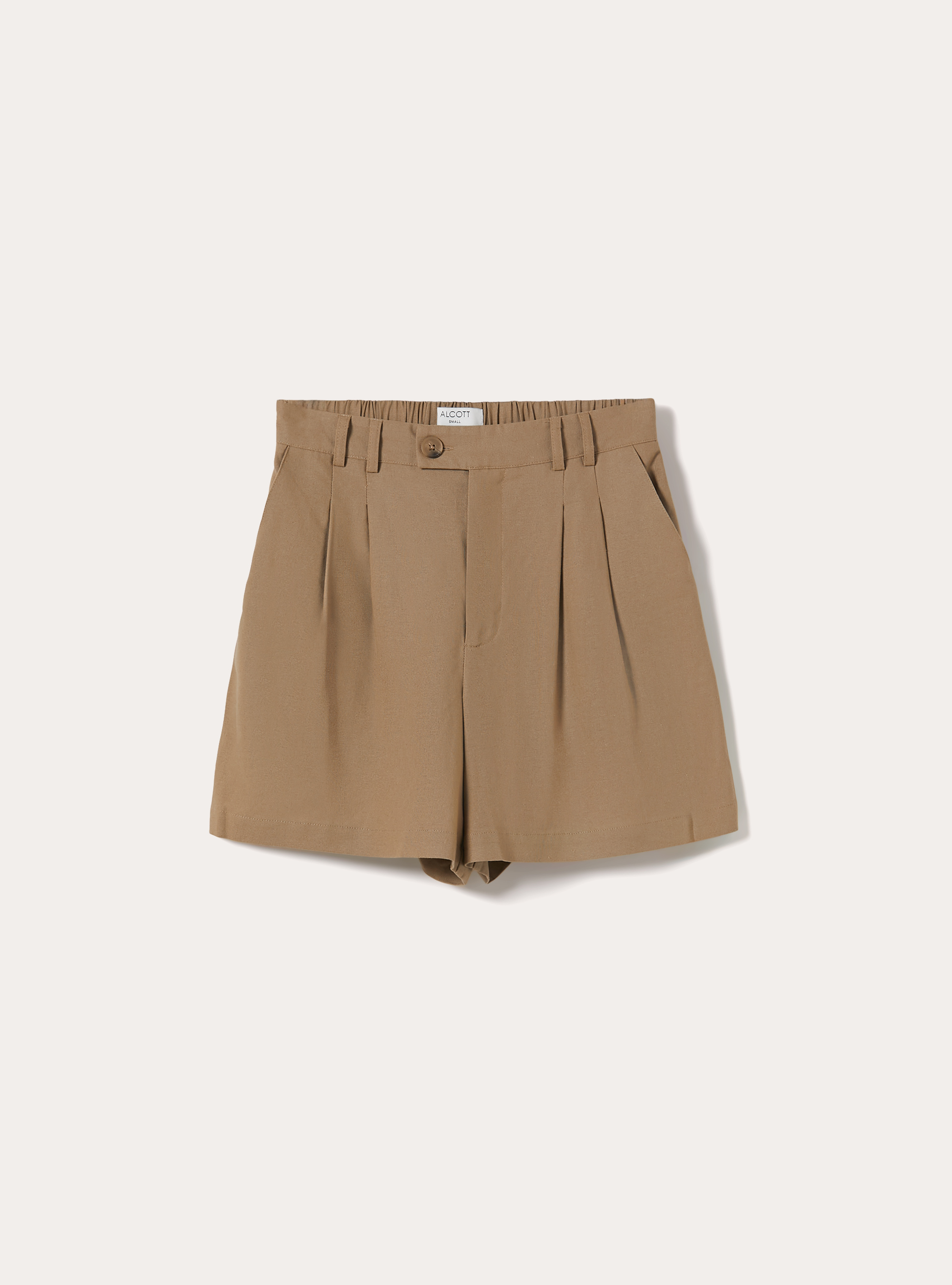 Bermuda en m&eacute;lange de lin uni, TB2 TOBACCO MEDIUM