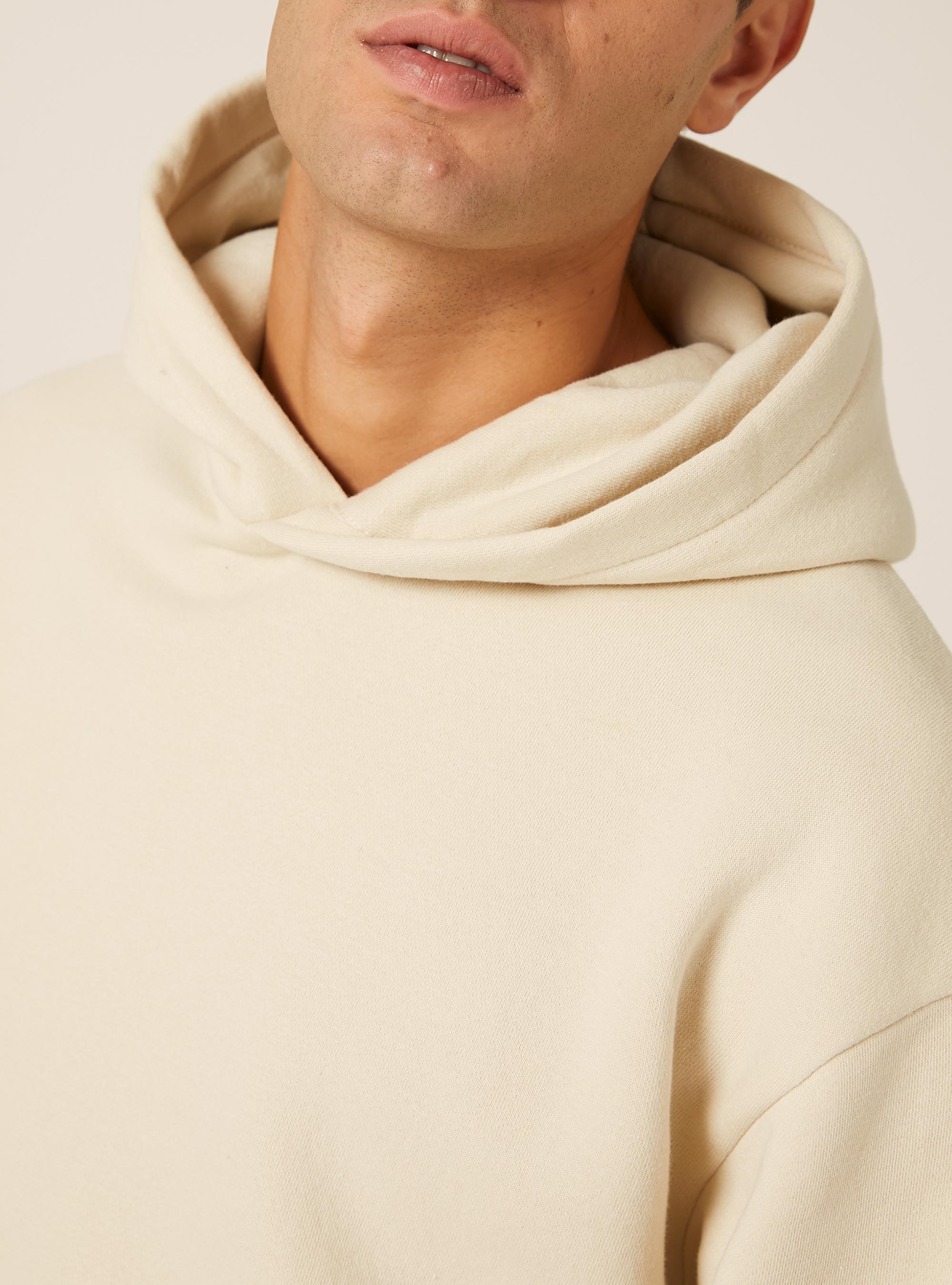 Sweat &agrave; capuche coupe boxy, CR3 CREAM LIGHT