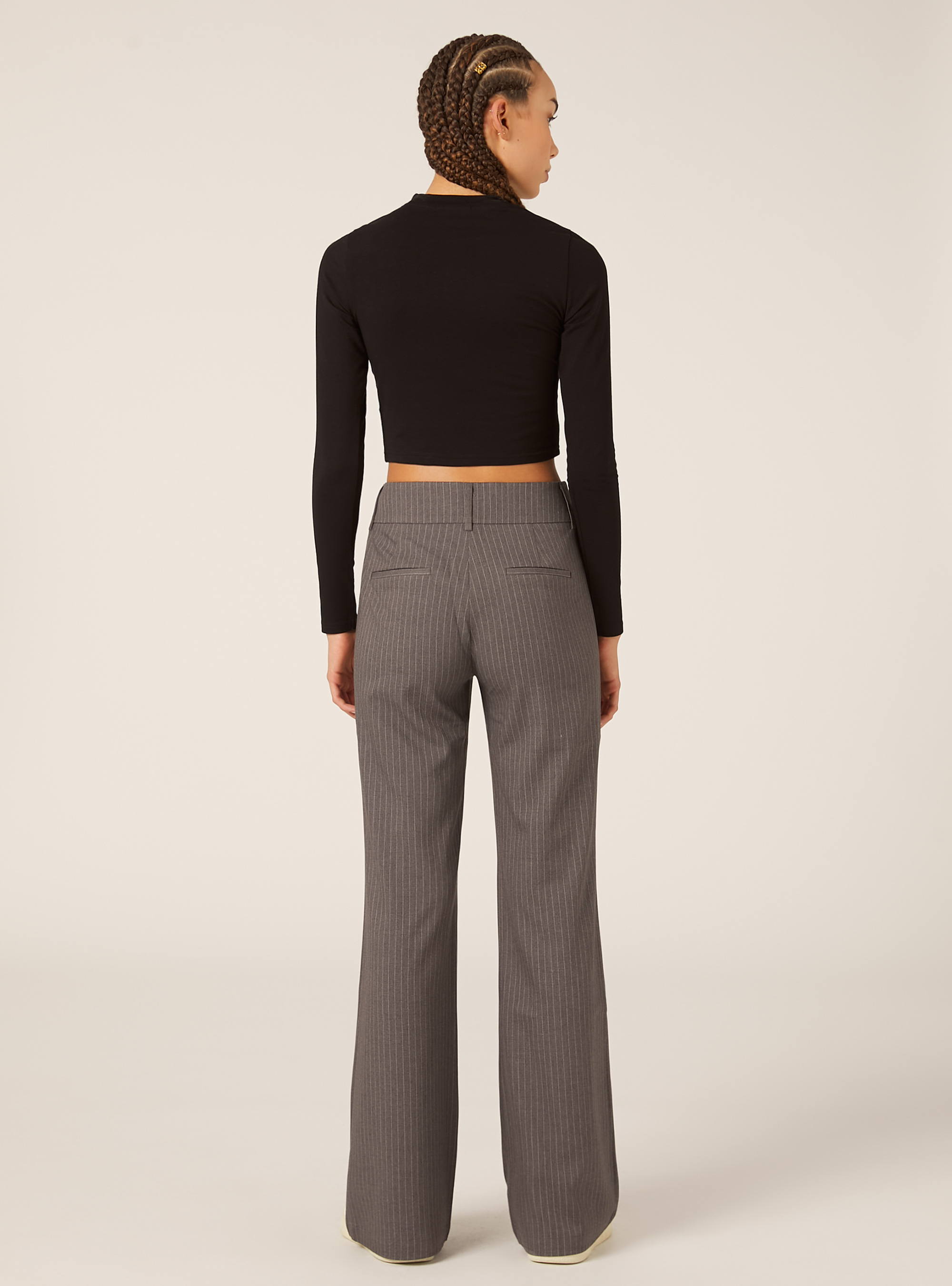 Pantalon flare fit &agrave; motifs, MGY1 GREY MEL DARK