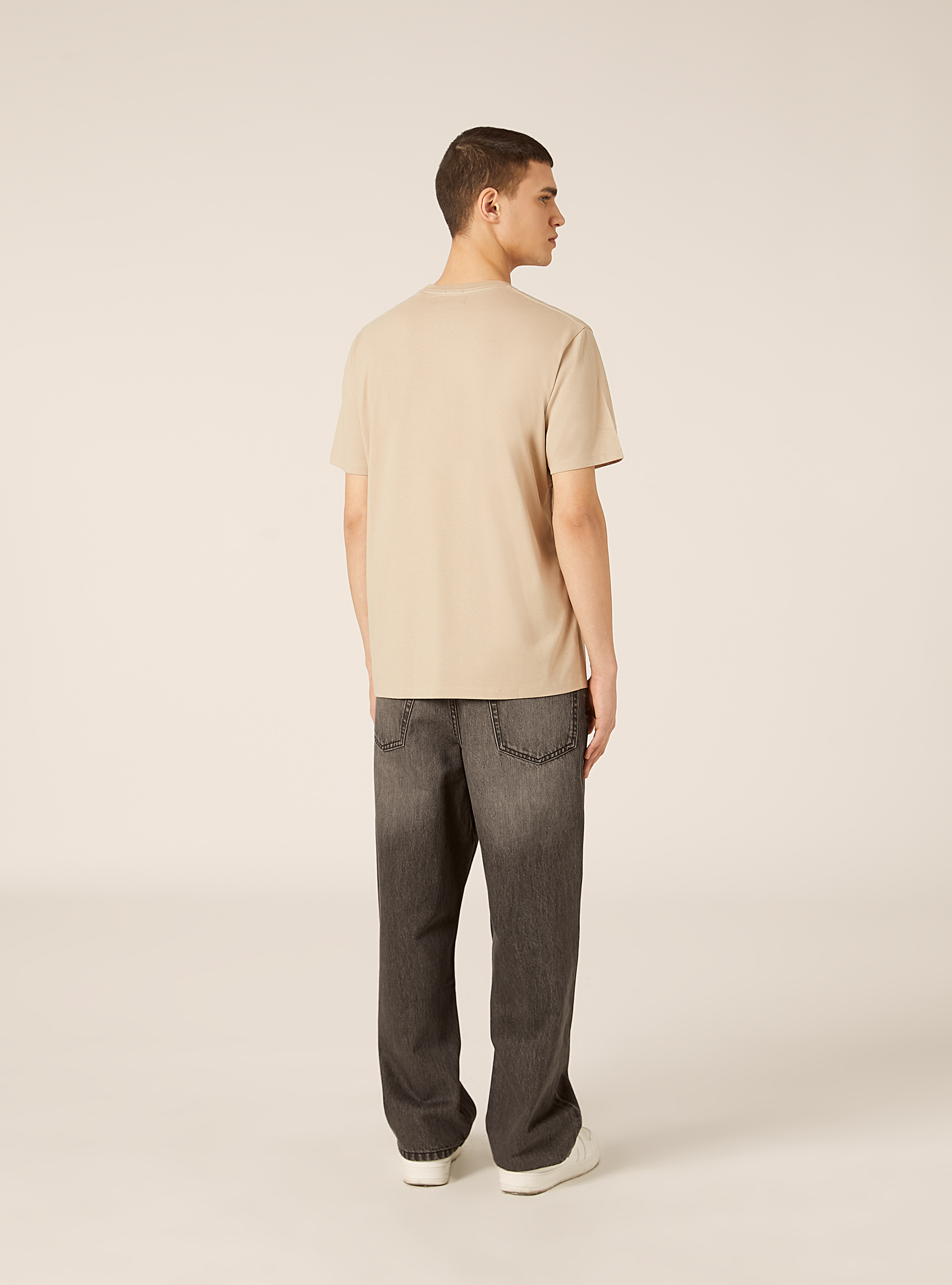 Basic Cotton T-Shirt, BG2 BEIGE MEDIUM