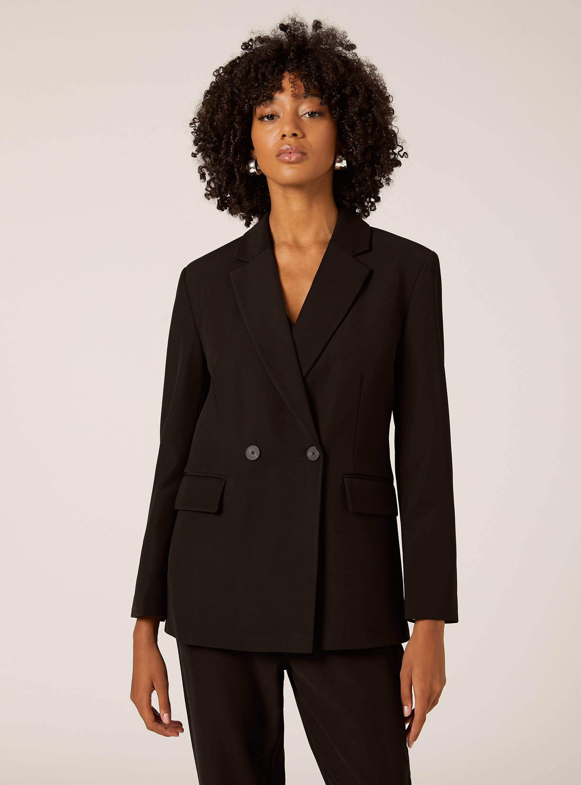Blazer crois&eacute; sur mesure, BK1 BLACK