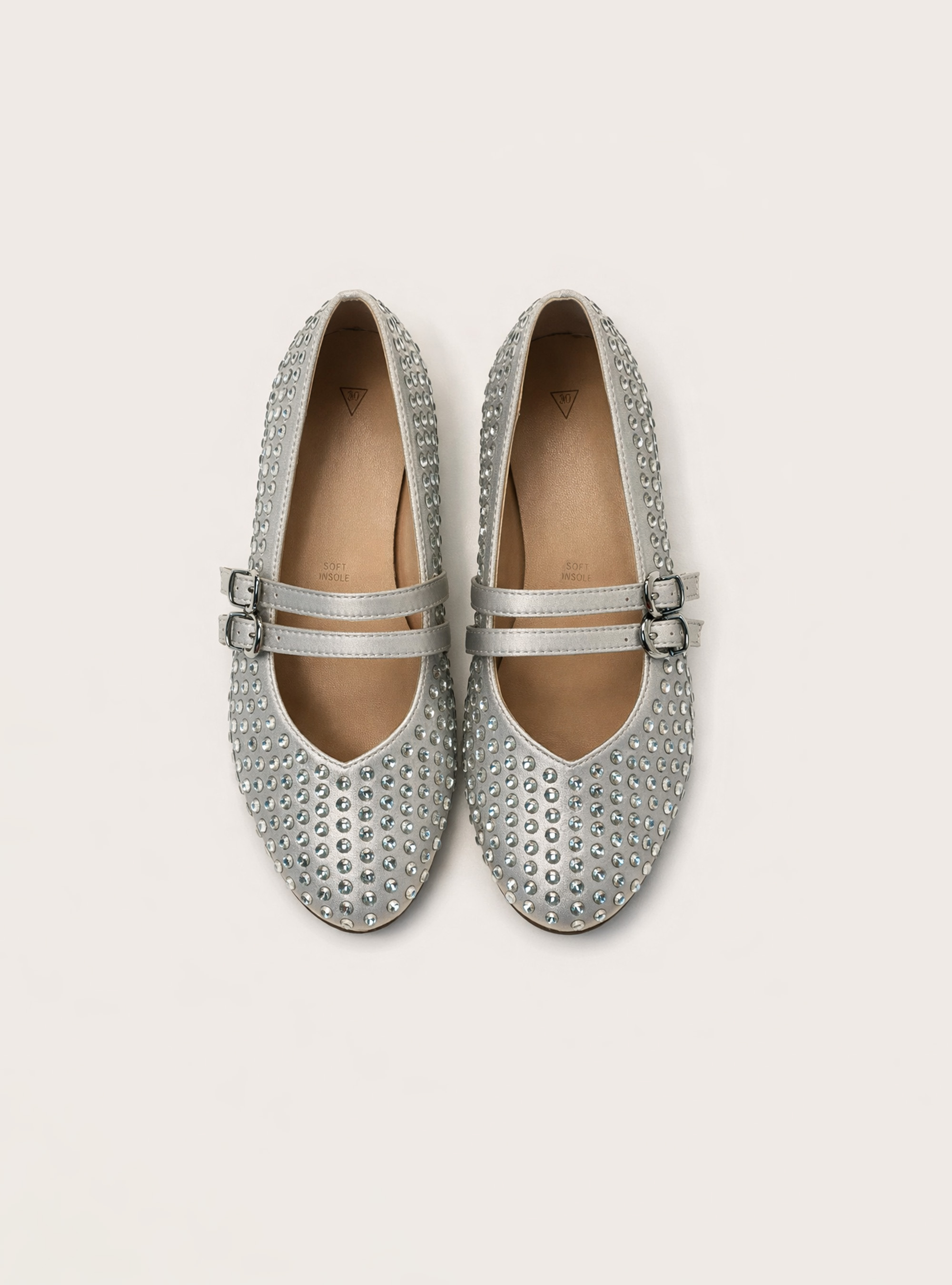 Ballerinas mit Nieten, WH1 OFF WHITE