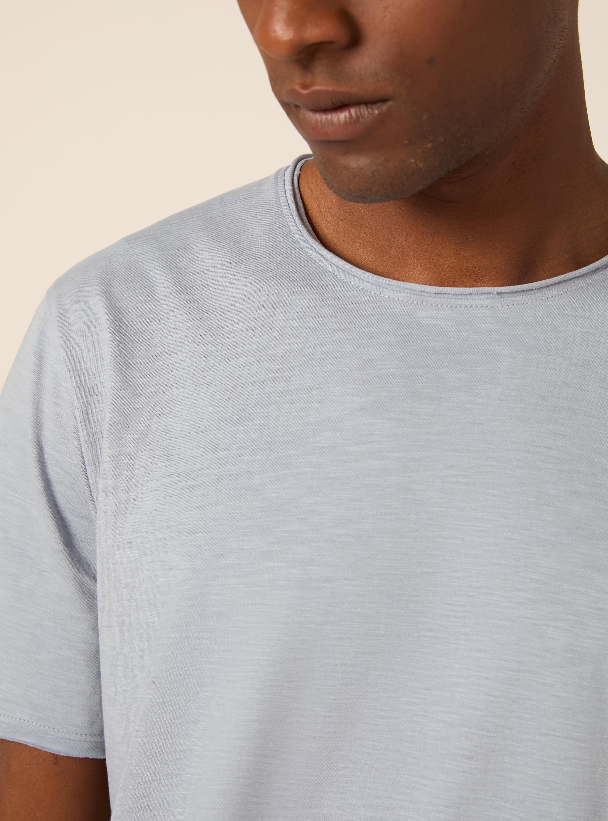 T-shirt slub tinta unita, AZZURRO CHIARO