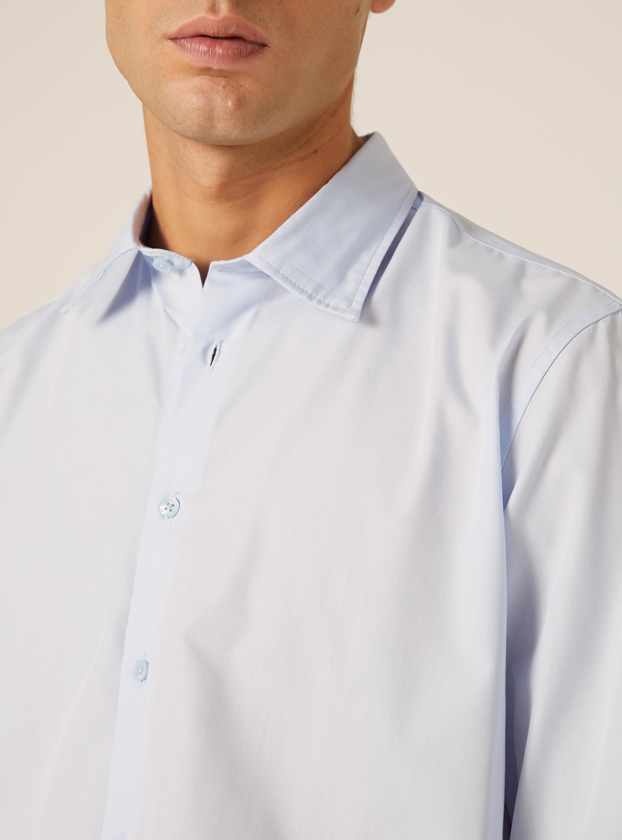 Chemise &agrave; manches longues unie, AZ1 AZURE DARK