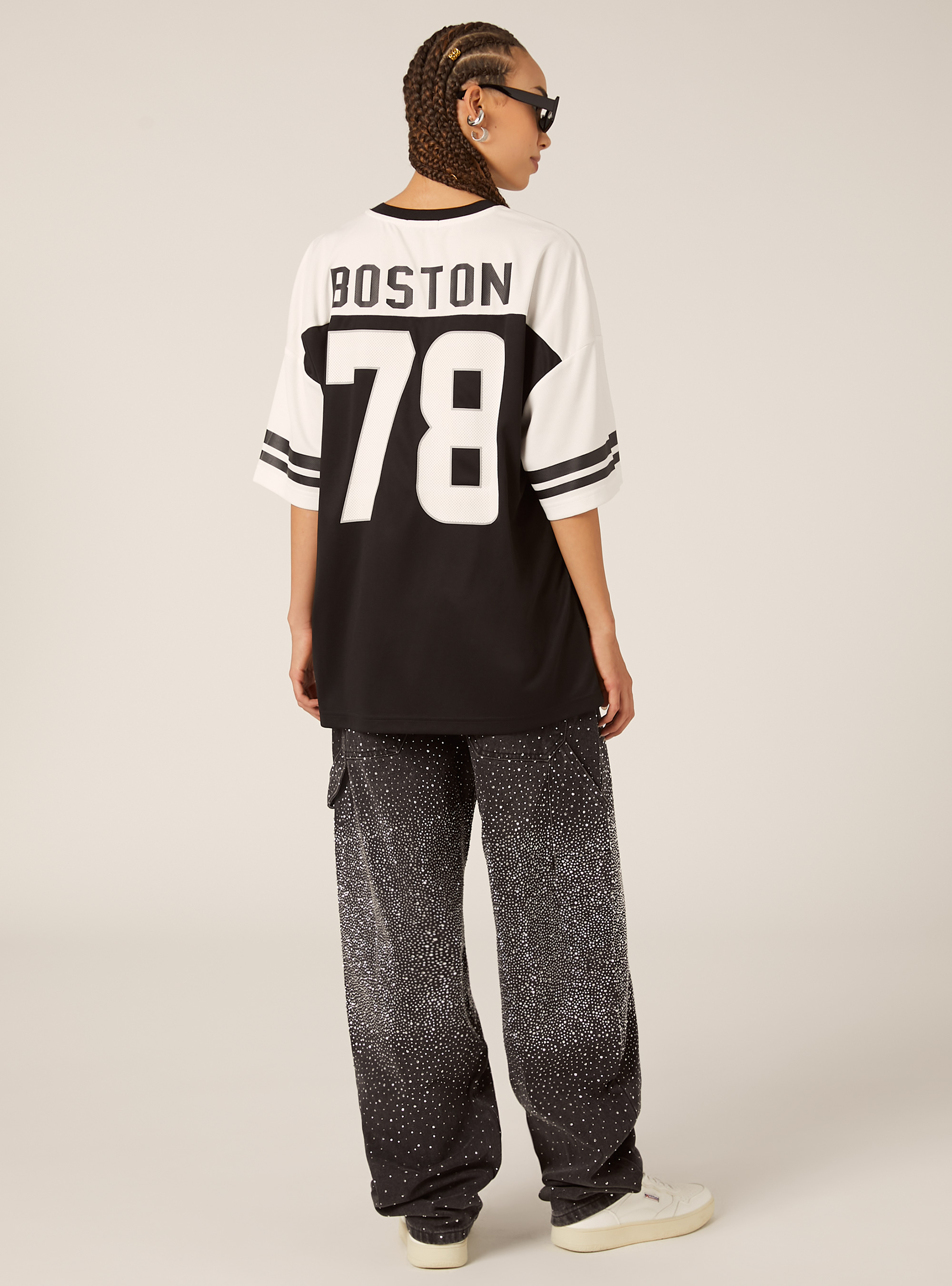 T-shirt oversize avec graphisme, BK1 BLACK