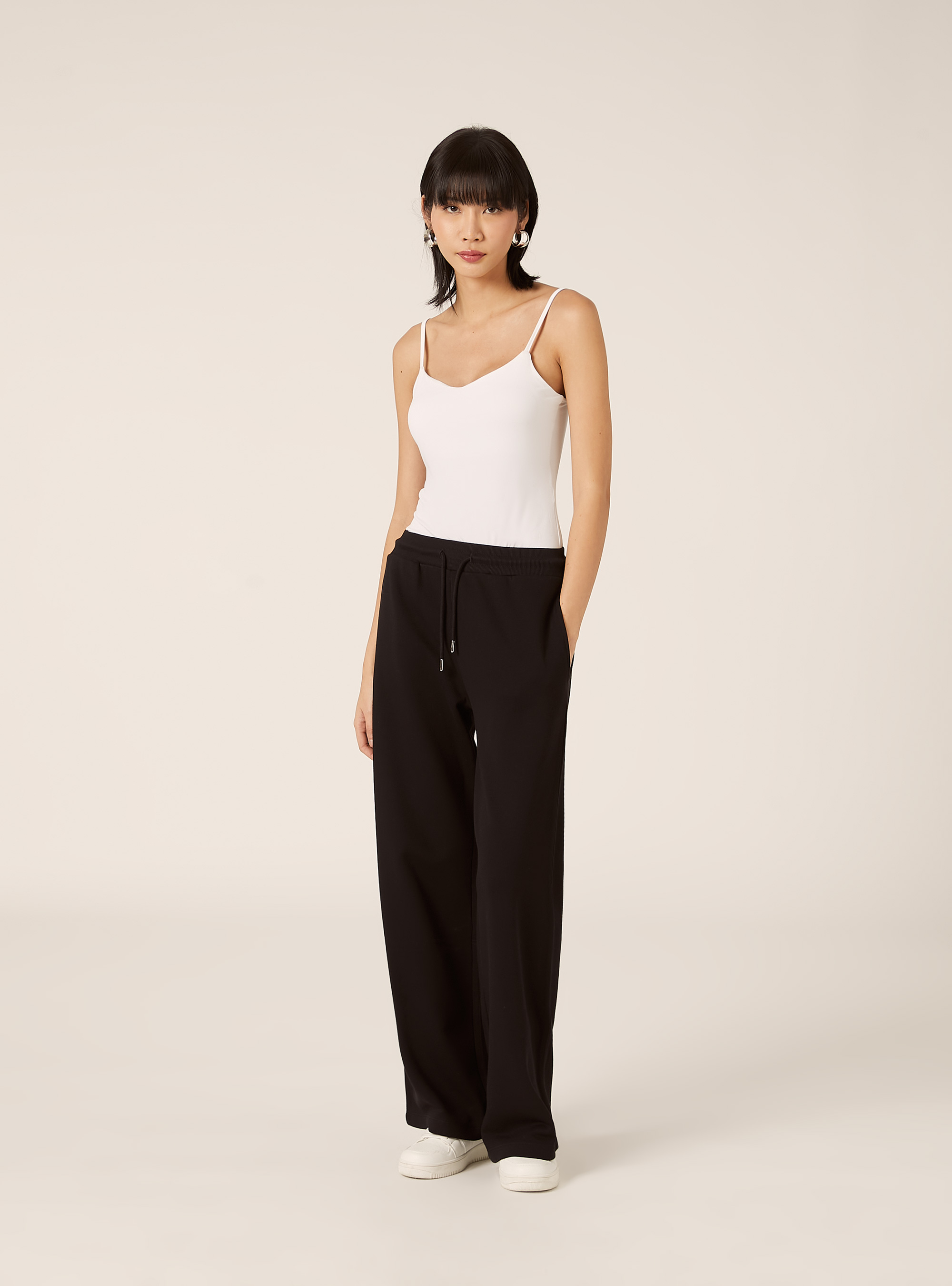 Pantalon jogger large en molleton, BK1 BLACK