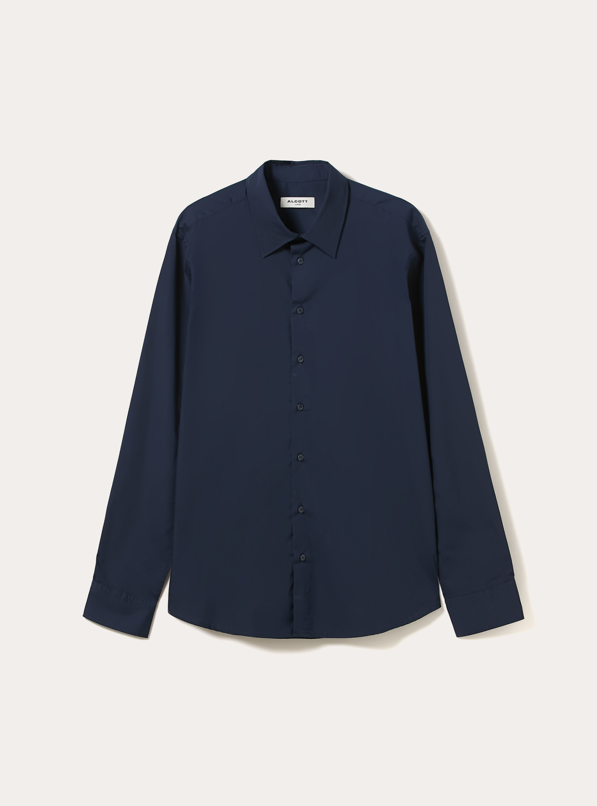 Camisa de manga larga lisa, NA1 NAVY DARK