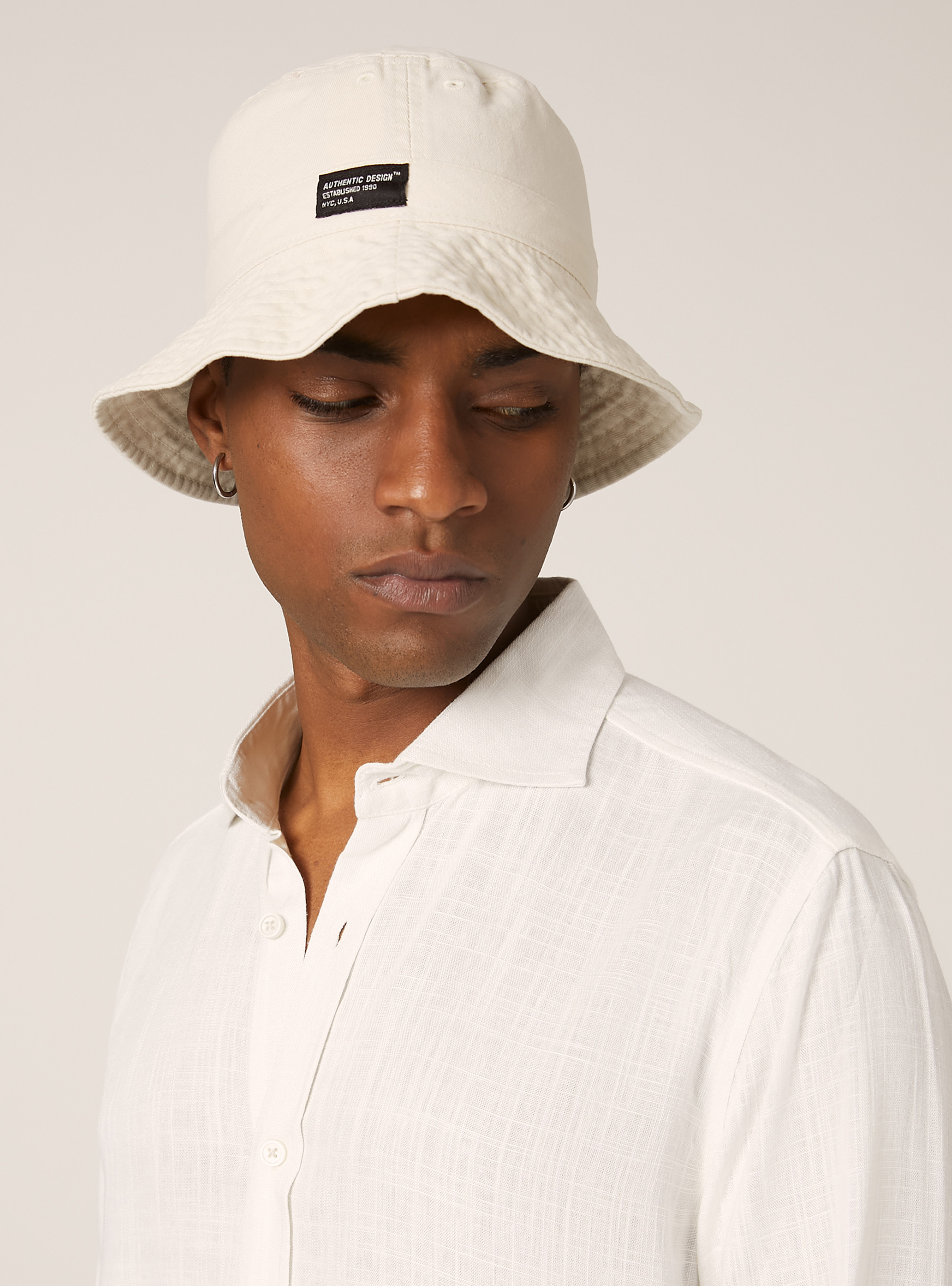 Chemise en lin m&eacute;lang&eacute;, WH1 OFF WHITE