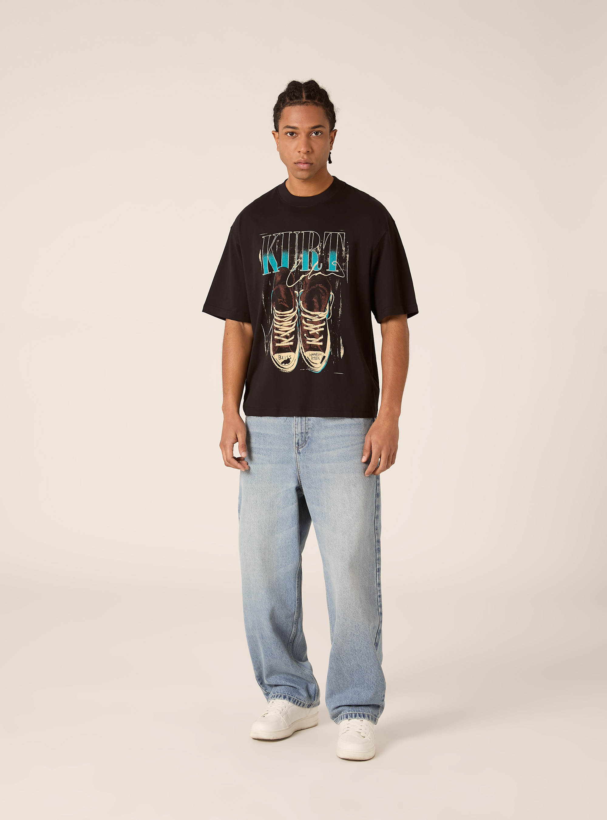 Maglietta boxy fit Nirvana / Alcott, BK1 BLACK