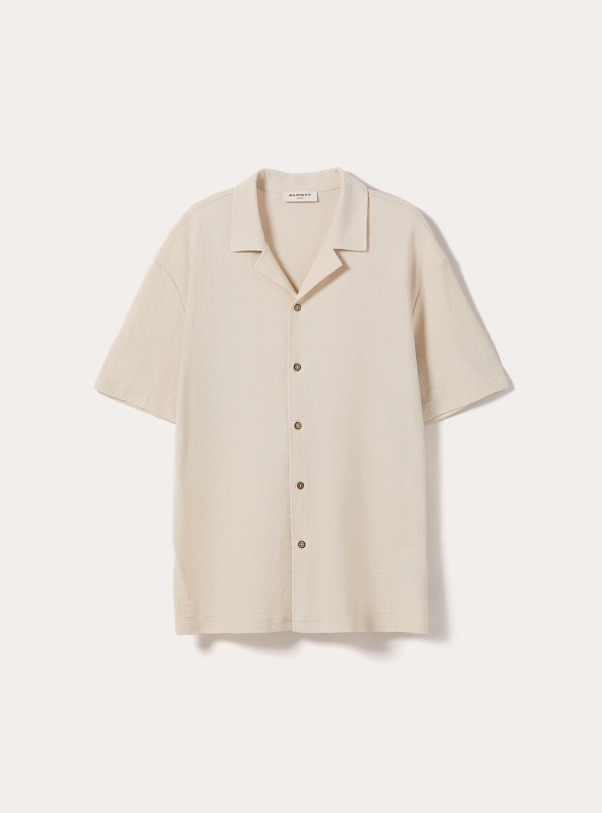 Boxy-fit textured shirt, BG2 BEIGE MEDIUM