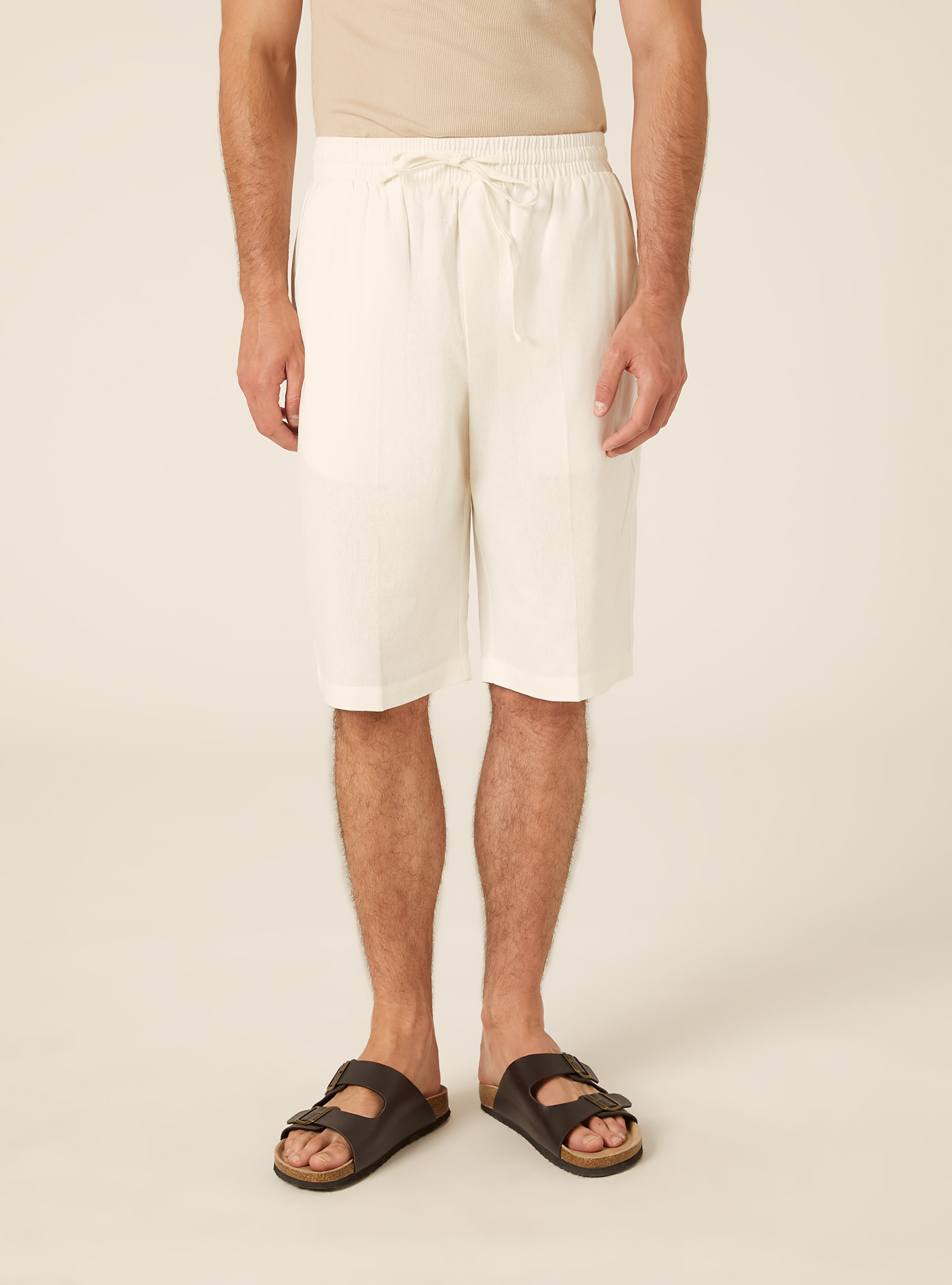 Bermudas aus Leinenmischung, WH2 WHITE