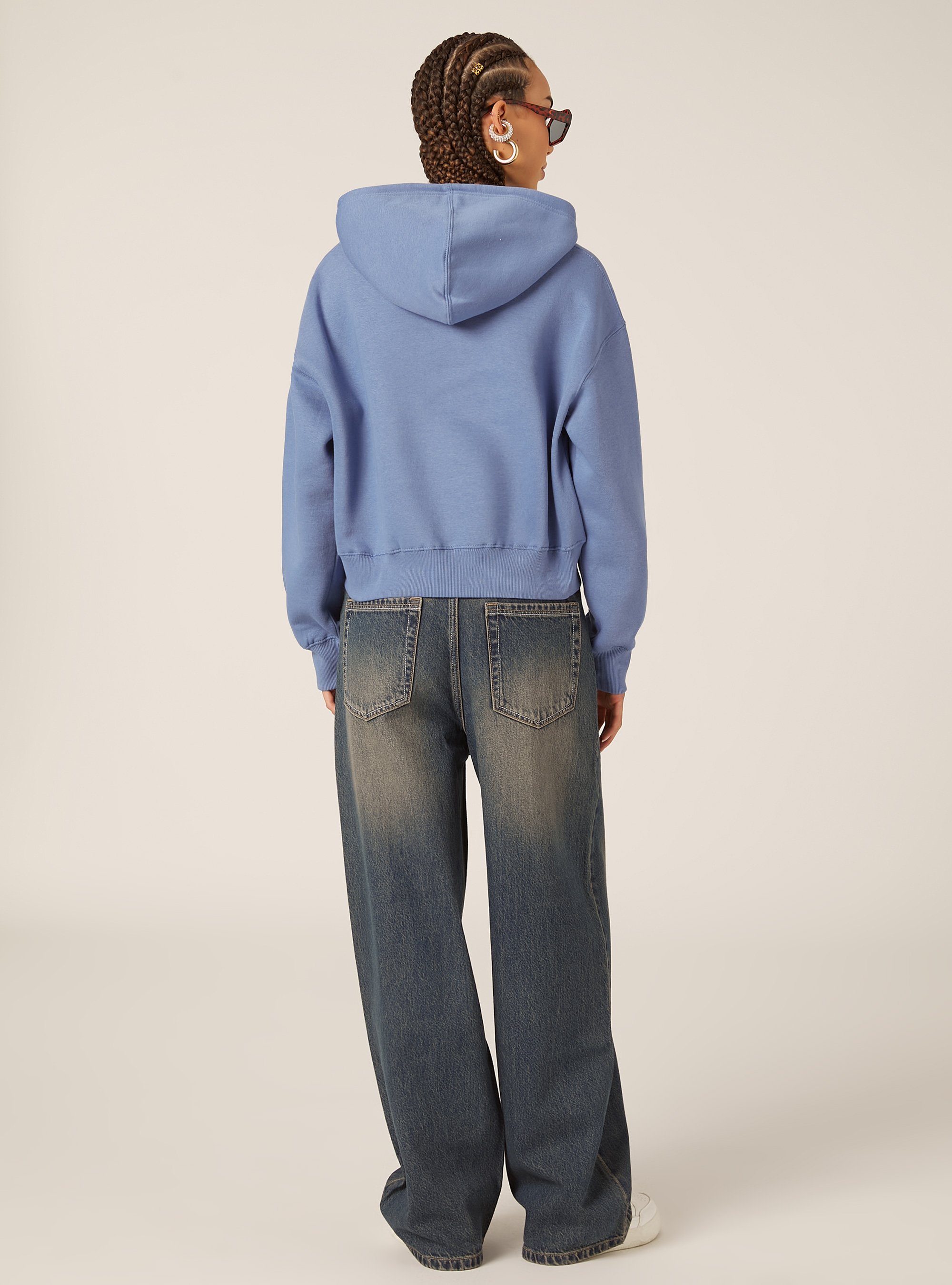Sweat &agrave; capuche coupe boxy, AZ1 AZURE DARK