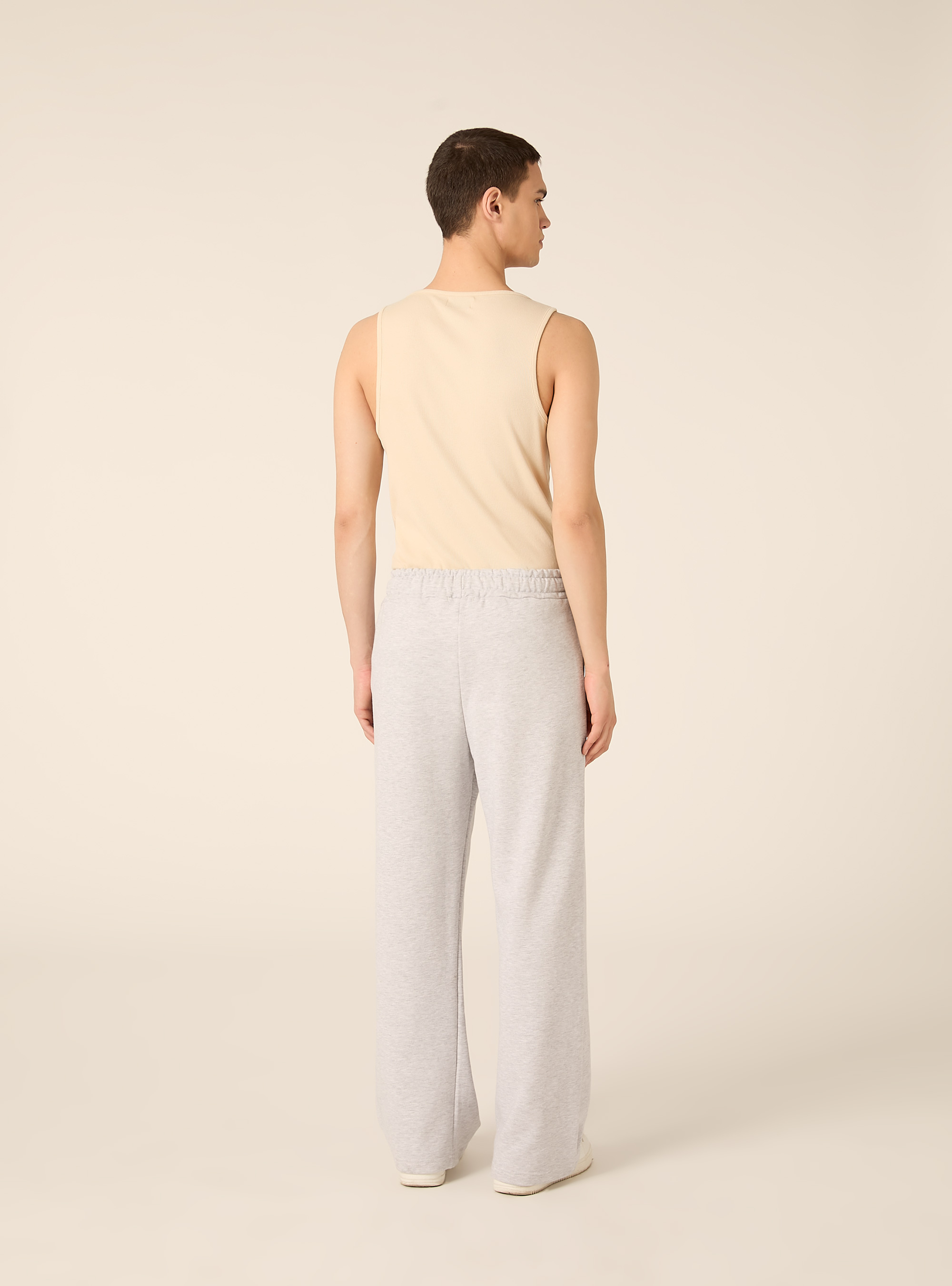 Pantalones jogger de pierna ancha, MGY3 GREY MEL LIGHT