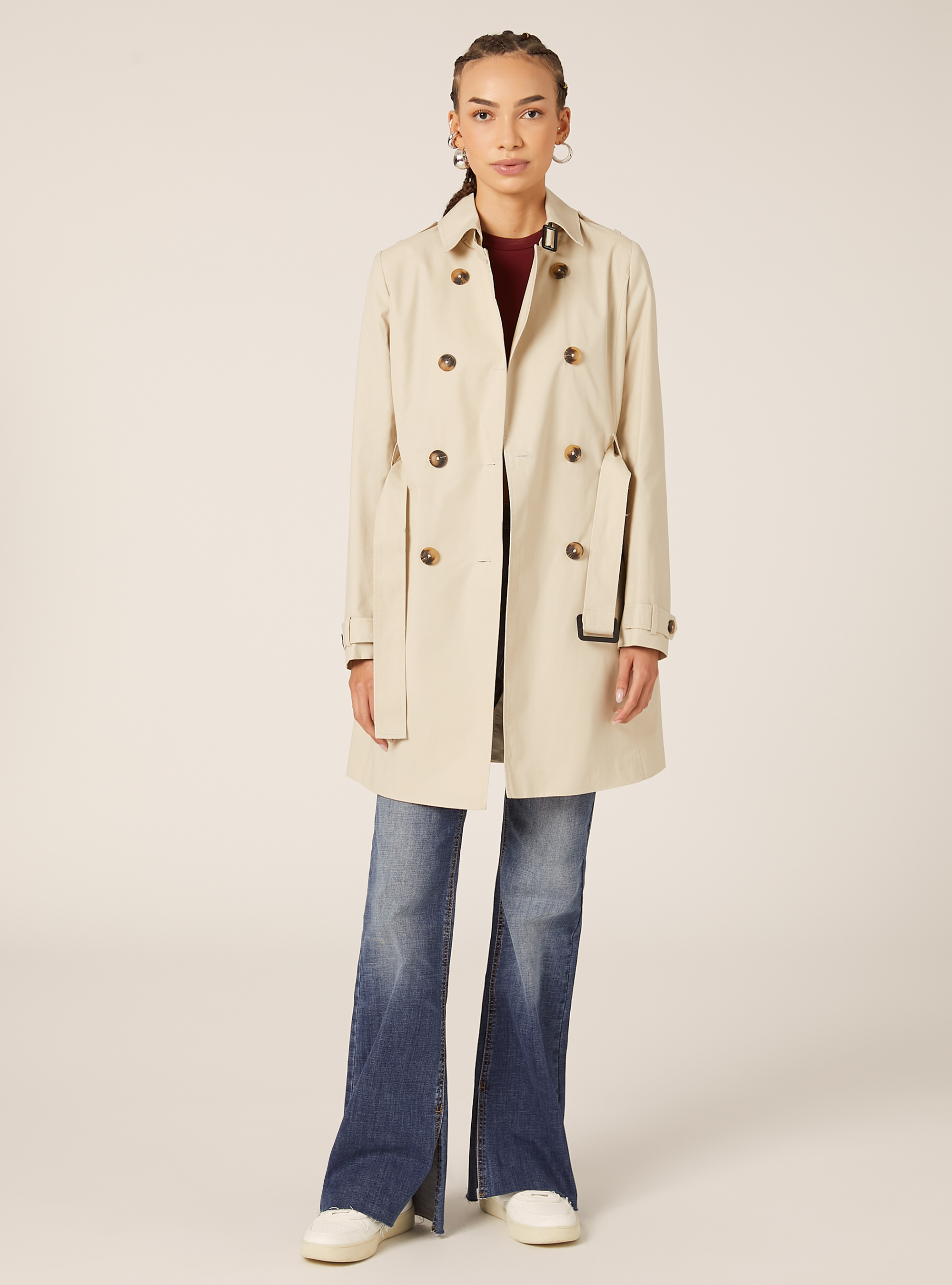 Trench souple avec ceinture, BG2 BEIGE MEDIUM