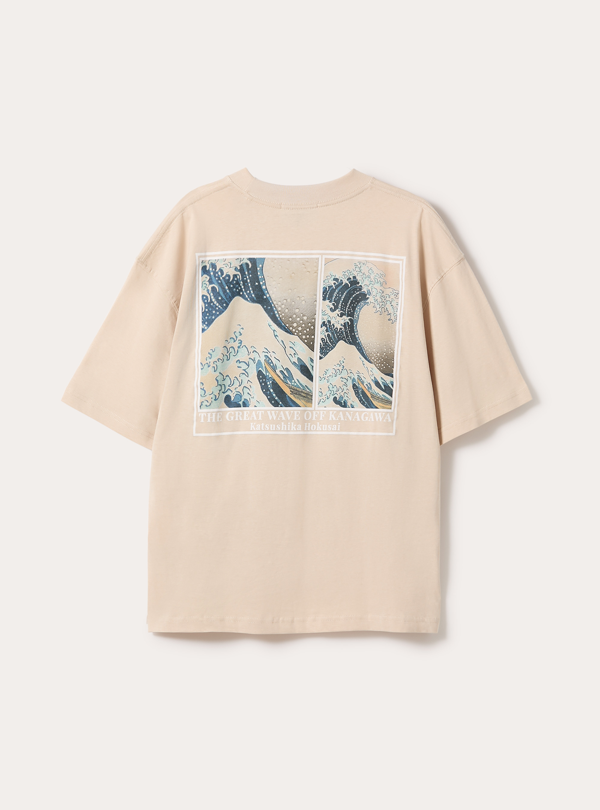 Katsushika Hokusai boxy fit T-shirt / Alcott, BG3 BEIGE LIGHT