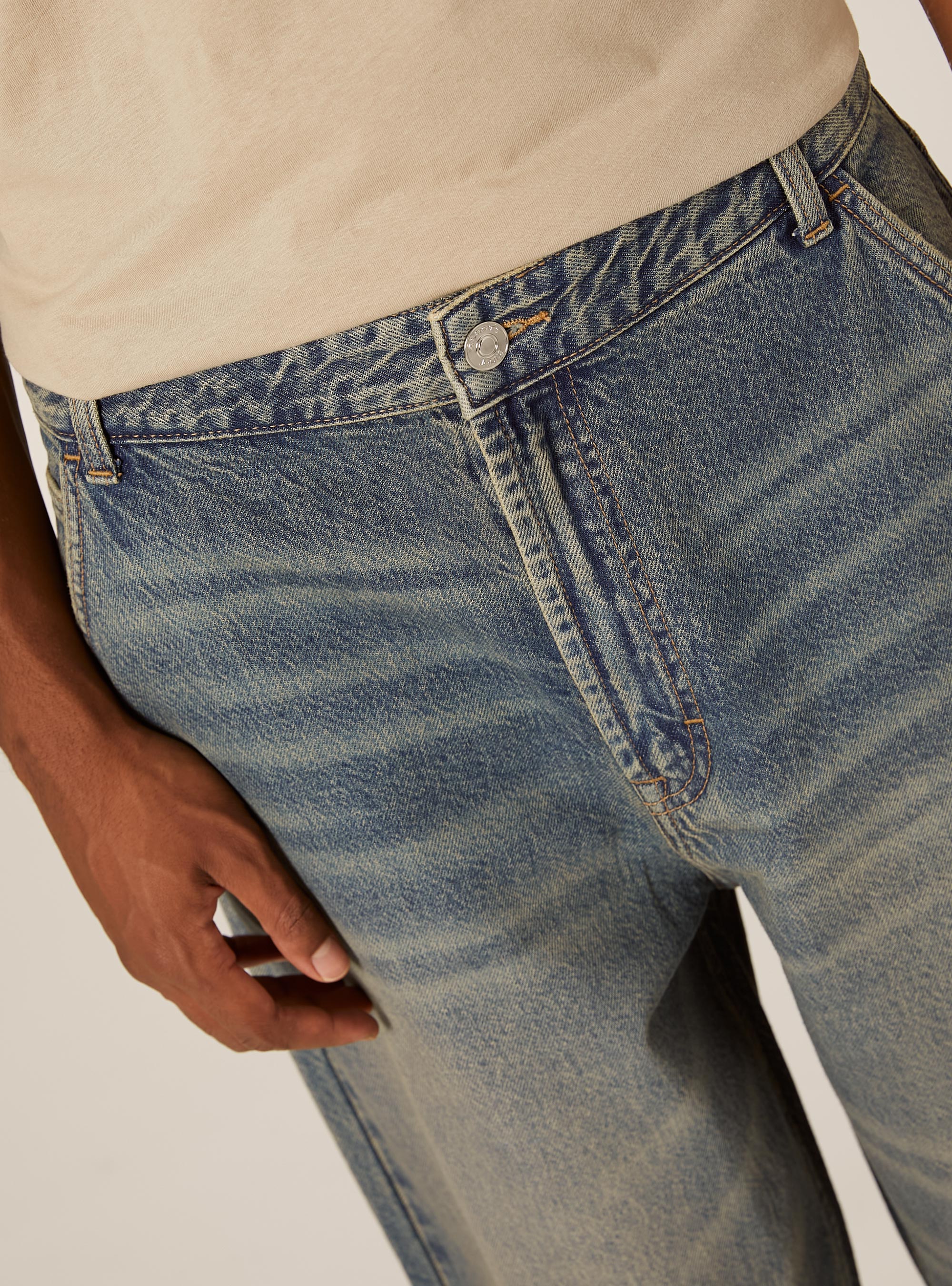 Jeans skater coupe ample, D003 MEDIUM BLUE