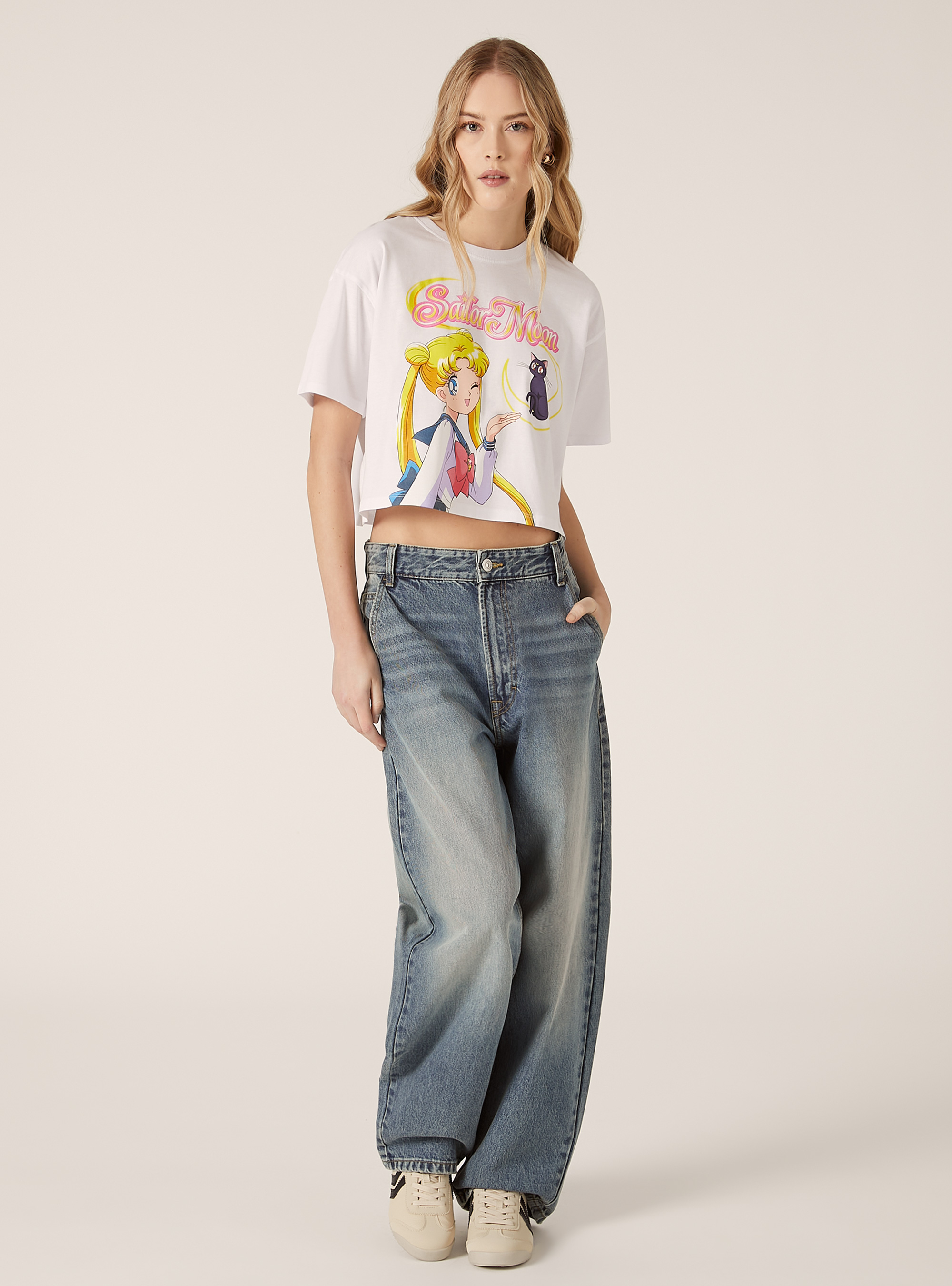 Sailor Moon / Alcott Kurzarm-T-Shirt, WH3 WHITE