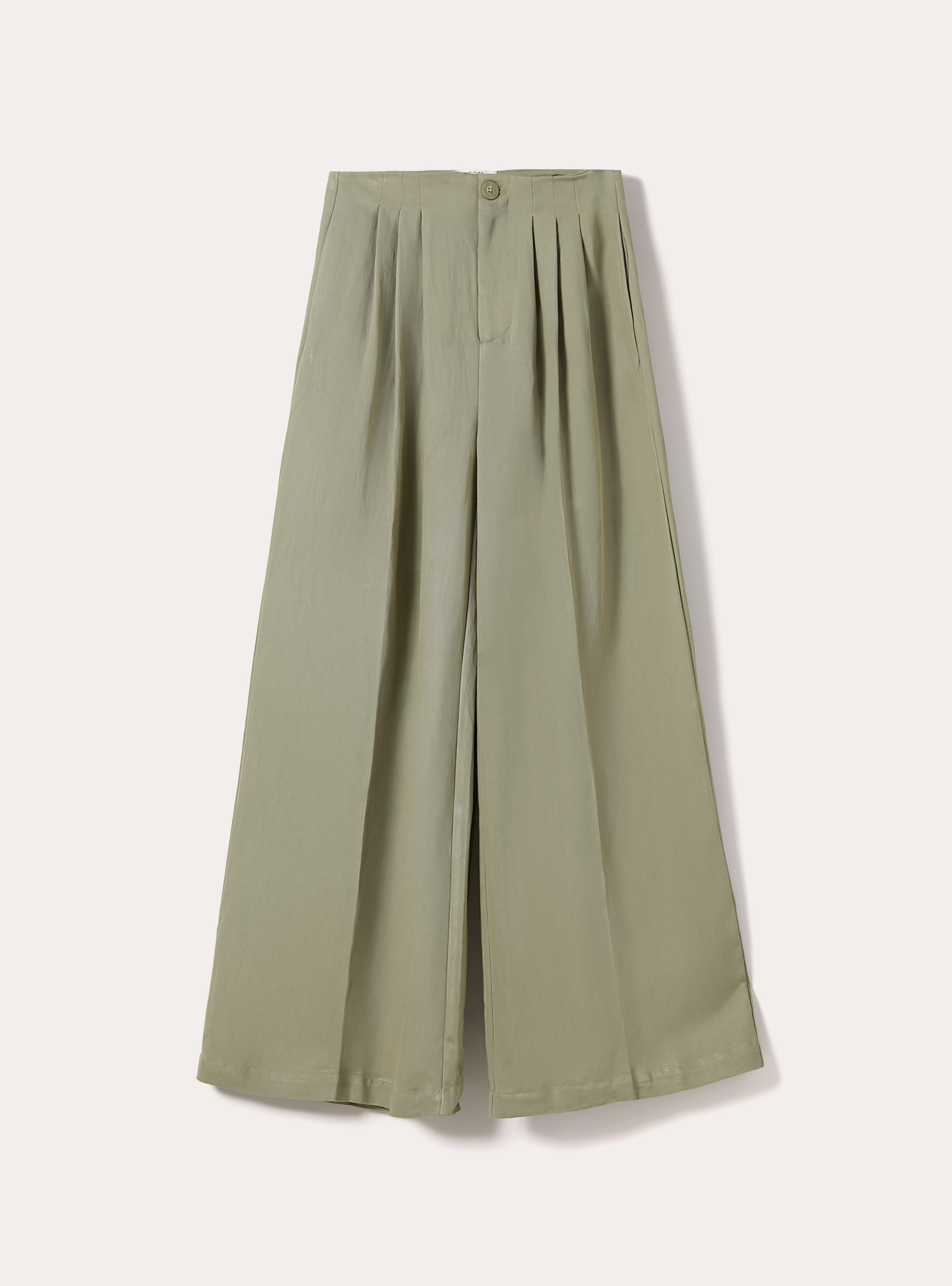 Weit geschnittene Hose aus Twill, GN3 GREEN LIGHT