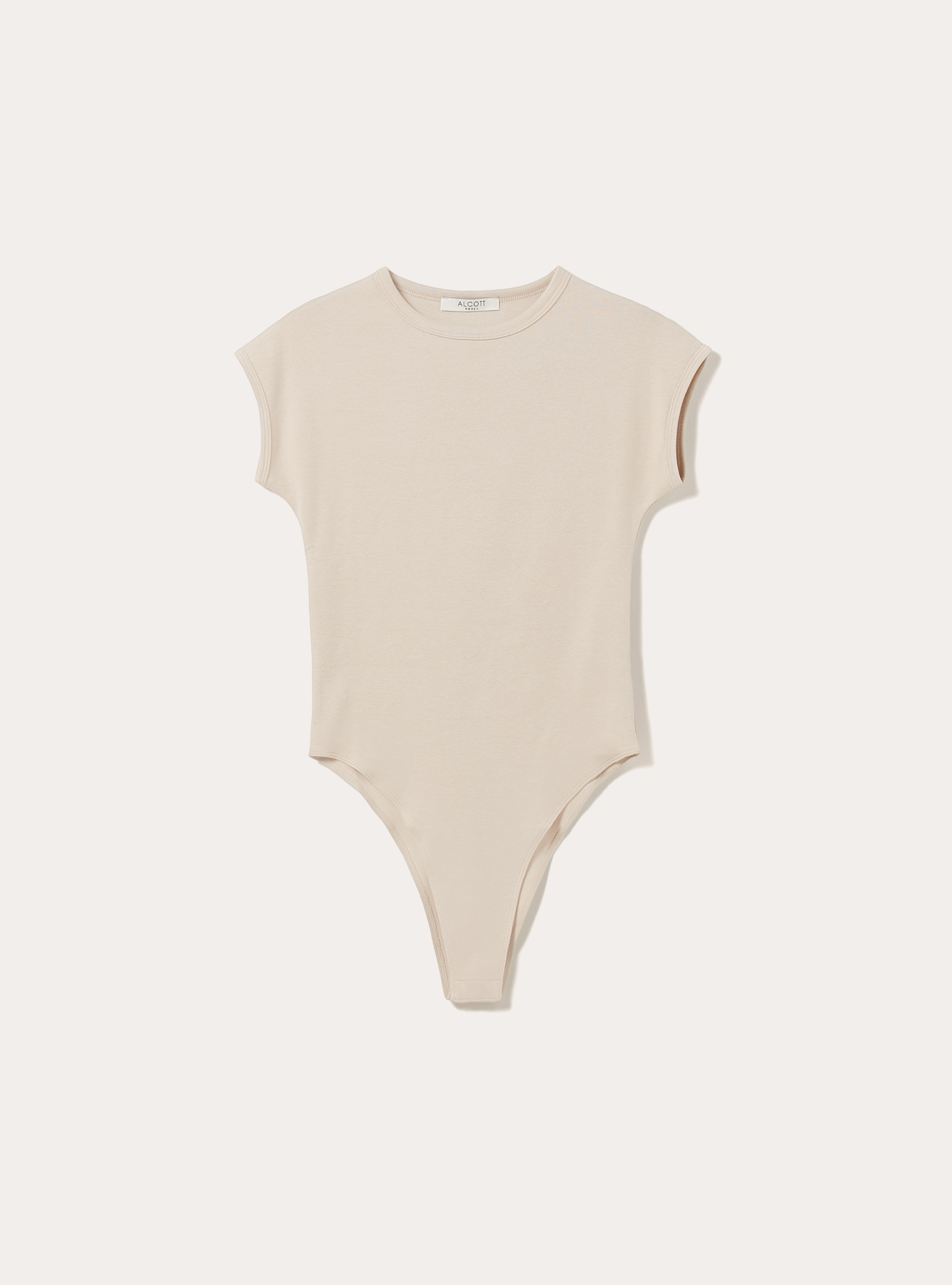 Body de algod&oacute;n el&aacute;stico acanalado, BG2 BEIGE MEDIUM