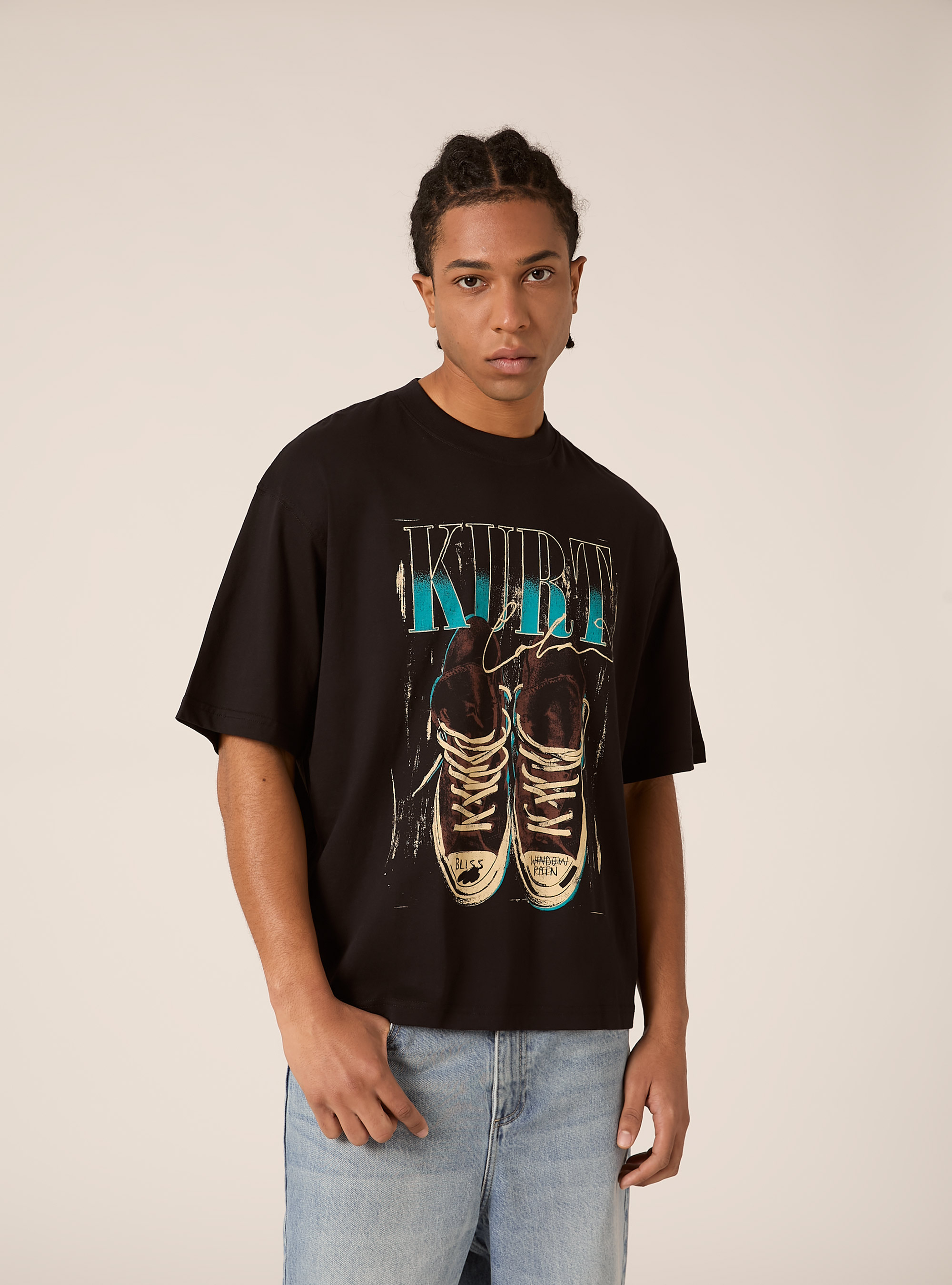 Maglietta boxy fit Nirvana / Alcott, BK1 BLACK