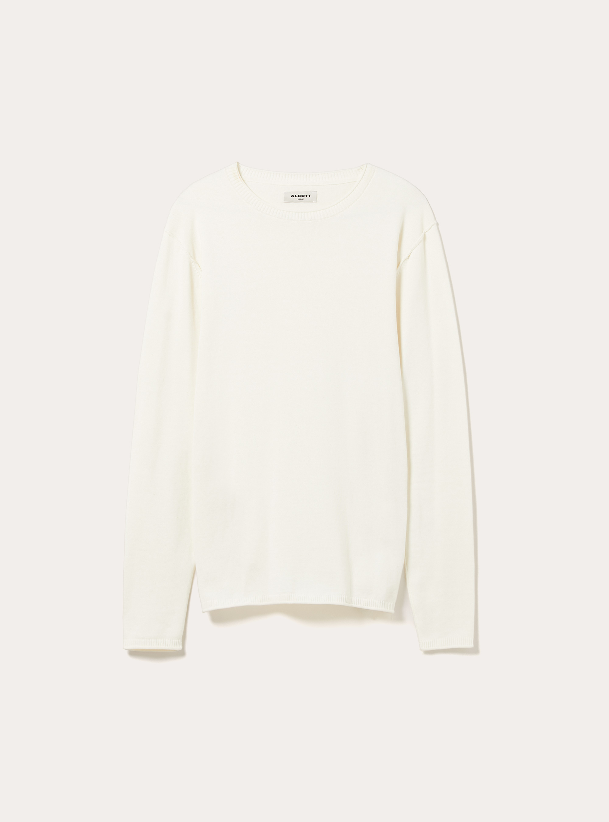 Cotton crew neck pullover, WH1 OFF WHITE