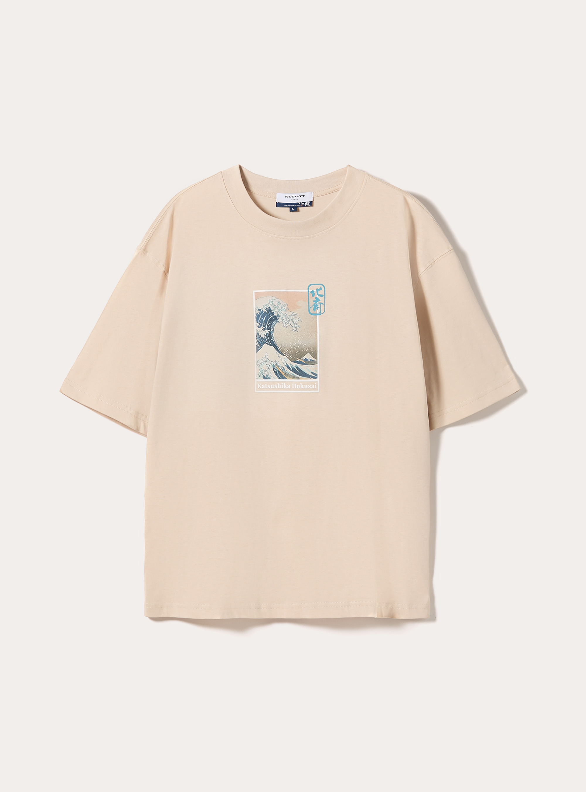 Katsushika Hokusai boxy fit T-shirt / Alcott, BG3 BEIGE LIGHT
