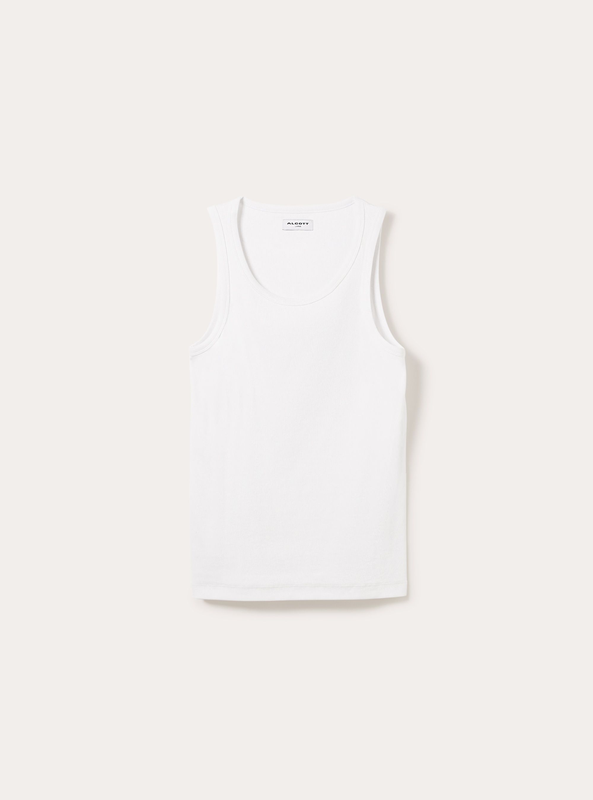 Slim Fit Ribbed Cotton Tank Top, WH3 WHITE