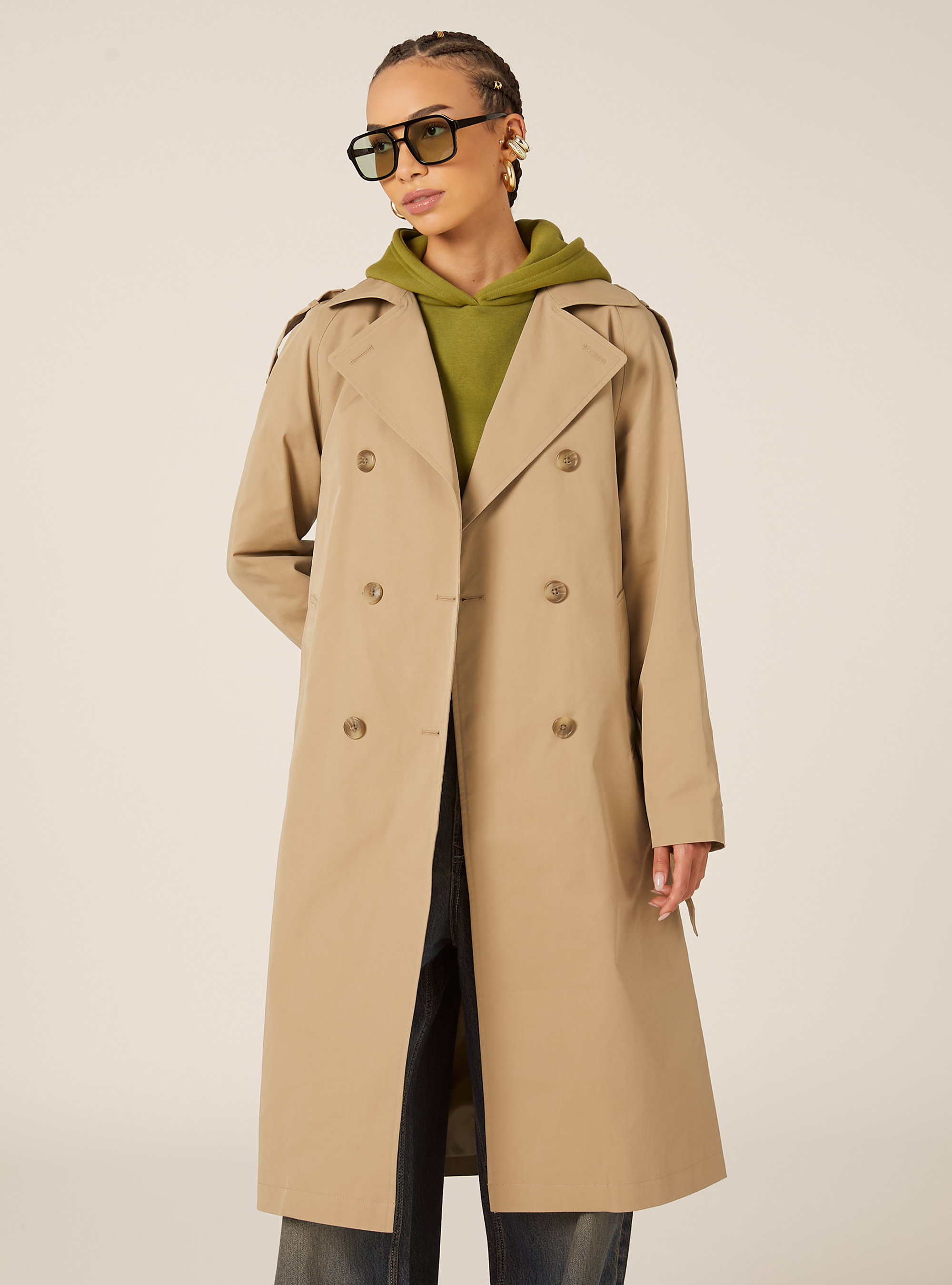 Trench long avec ceinture, BG2 BEIGE MEDIUM