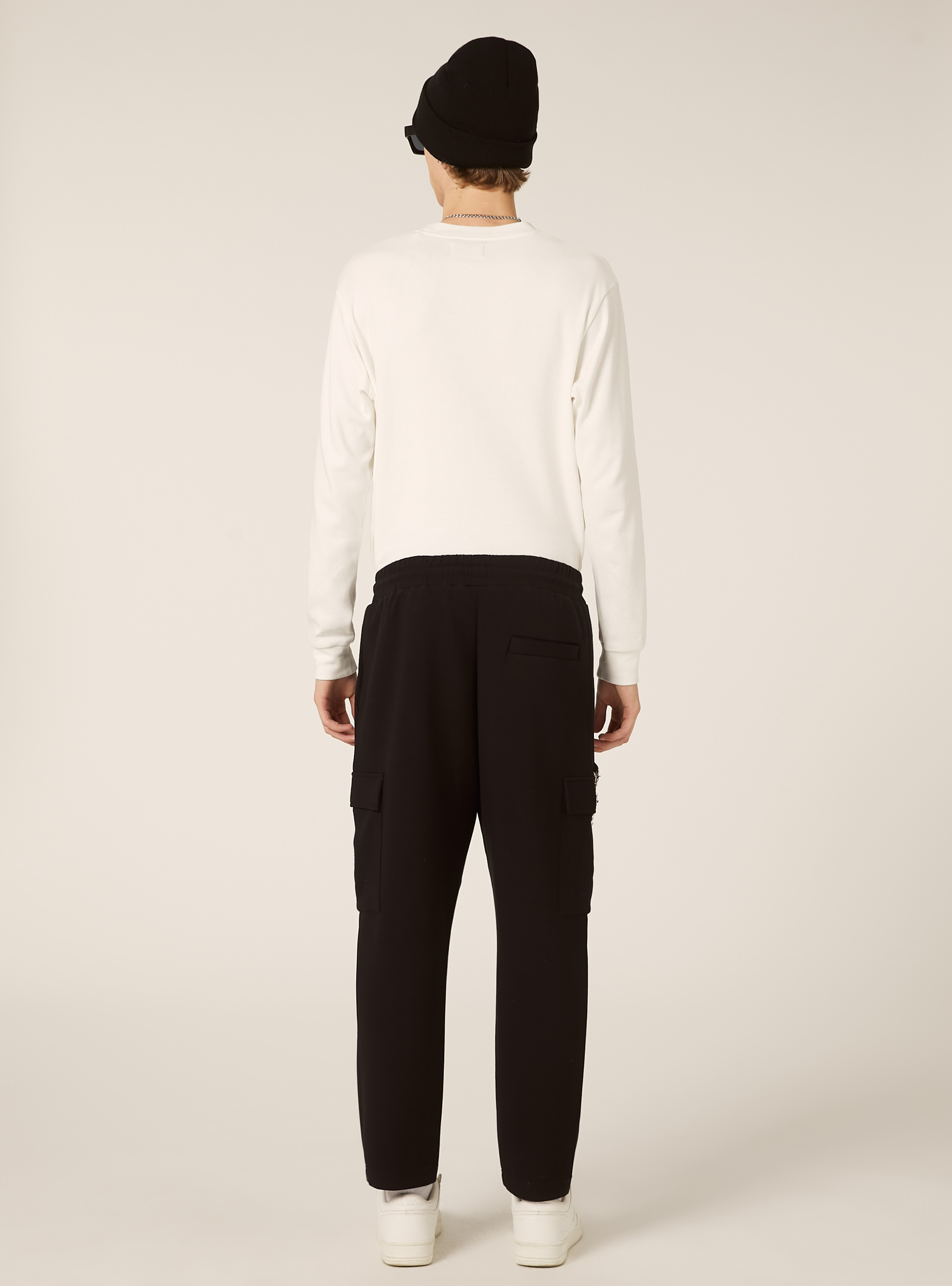 Pantalon jogger cargo soft touch, BK1 BLACK
