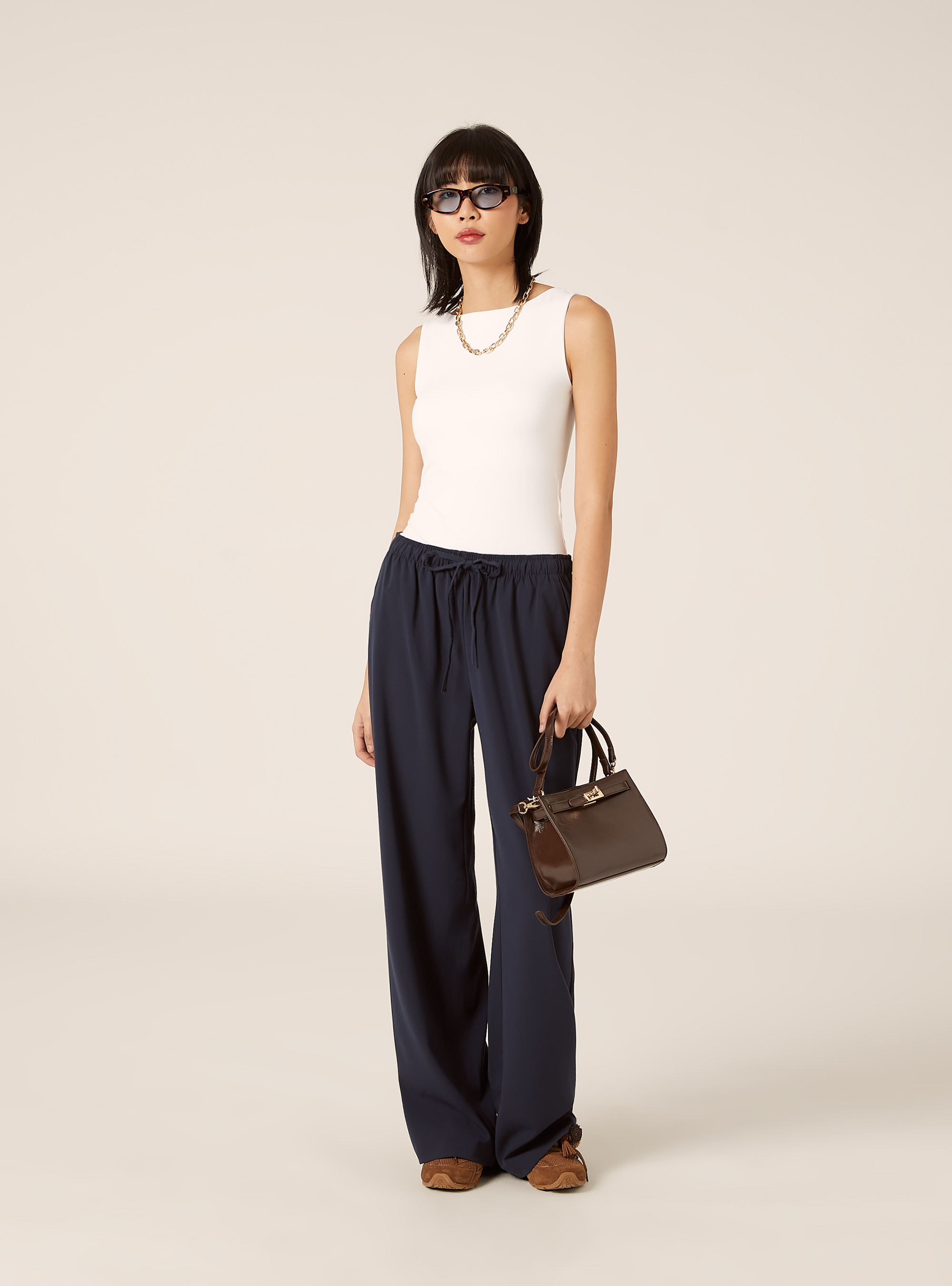 Pantalon &eacute;l&eacute;gant avec cordon de serrage, NA2 NAVY MEDIUM