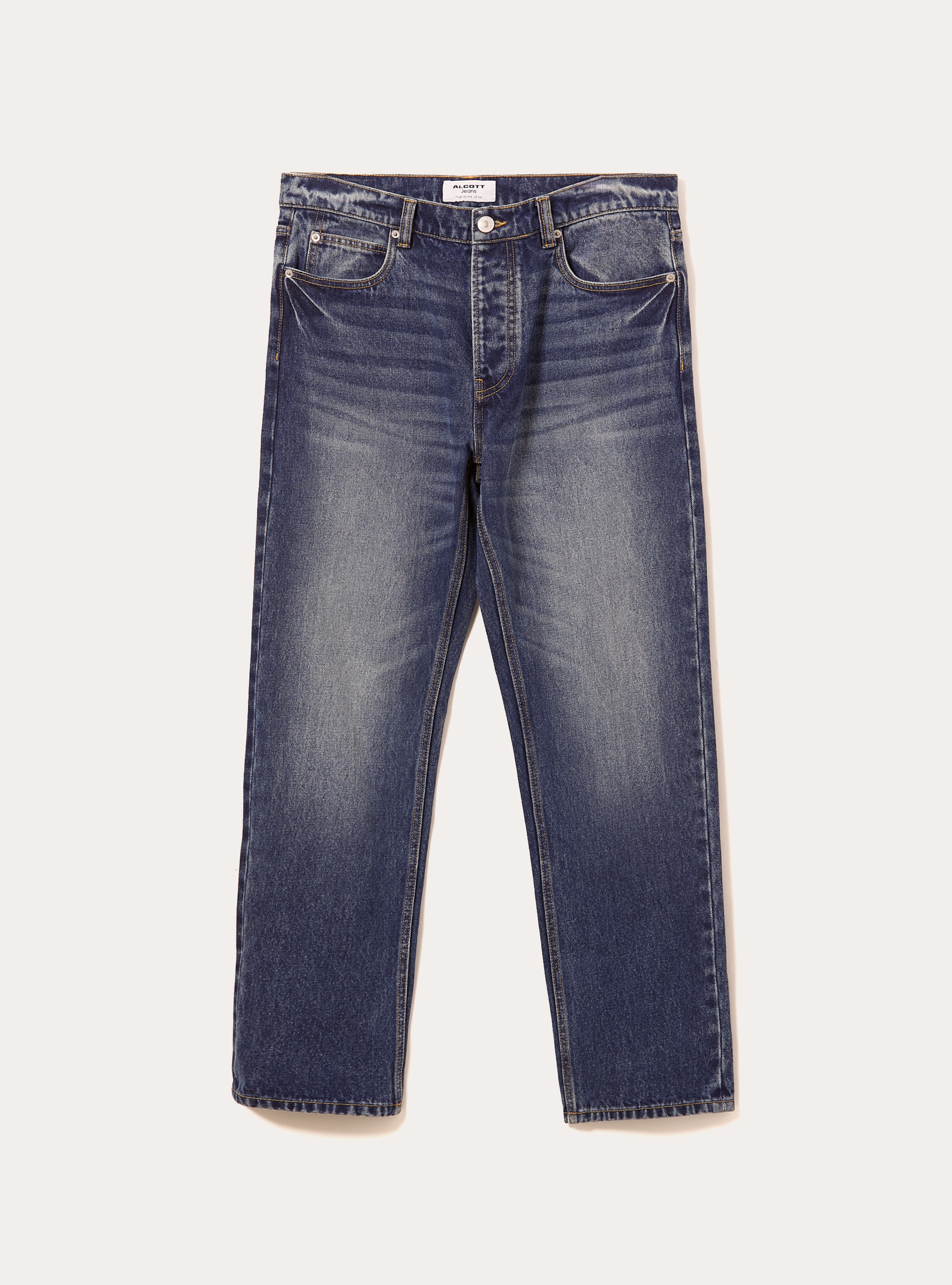 Jeans coupe droite, D002 MEDIUM DARK BLUE