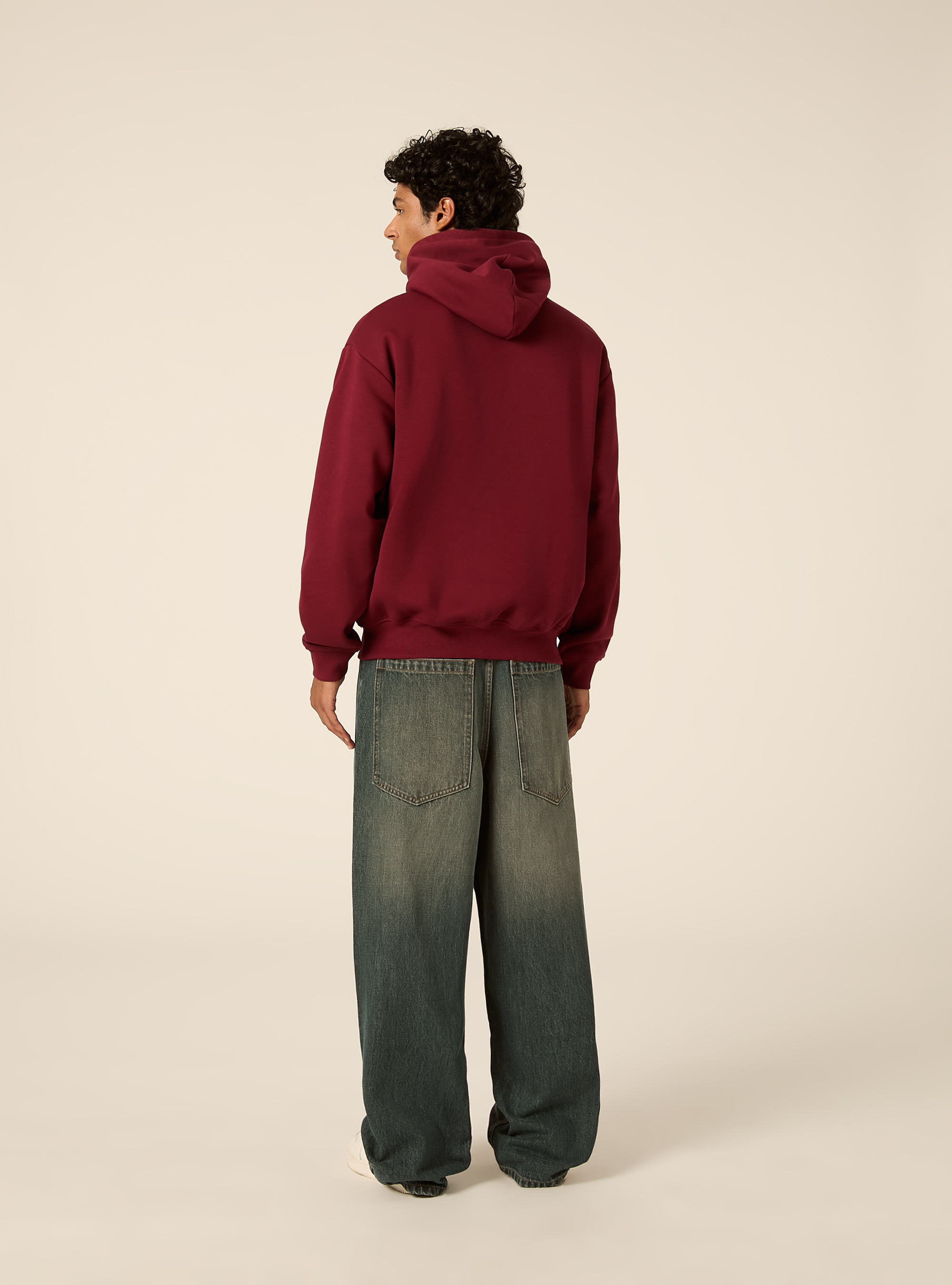 Felpa con cappuccio boxy licenza harvard, BO1 BORDEAUX DARK