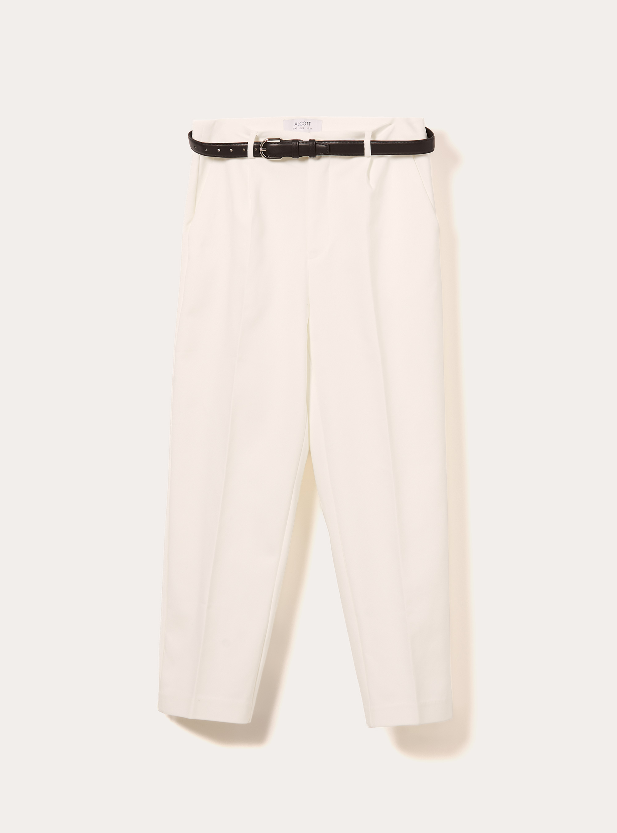 Pantalon ajust&eacute; avec ceinture, WH1 OFF WHITE