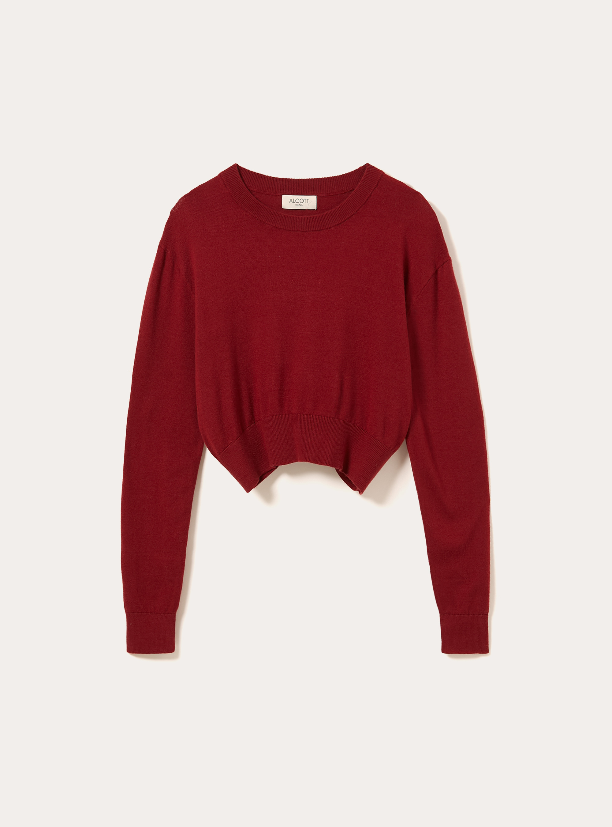 Pull &agrave; col rond coupe boxy, BO2 BORDEAUX MEDIUM