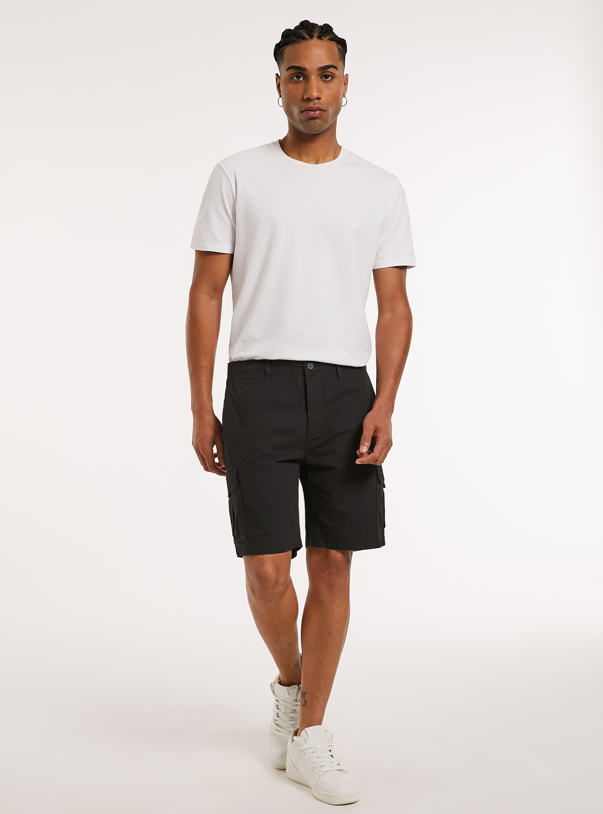 Bermudas cargo de algod&oacute;n, BK1 BLACK
