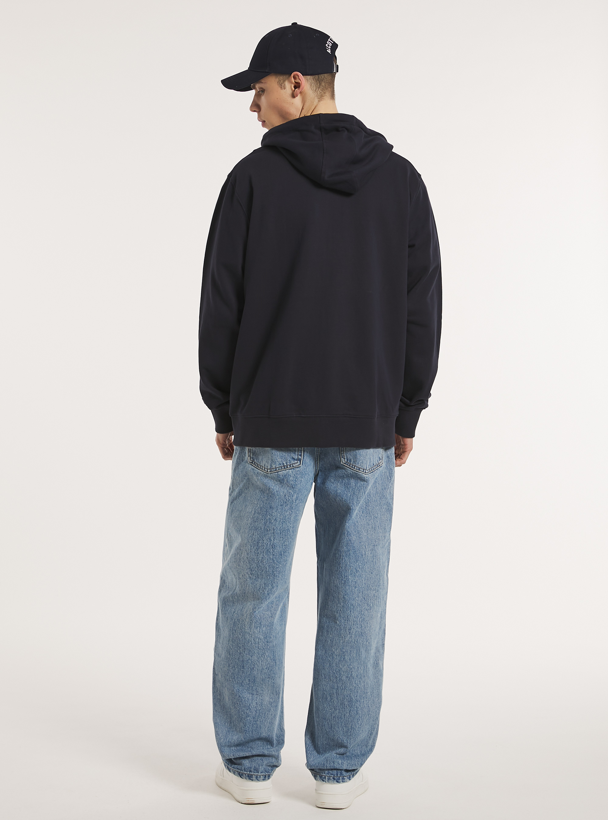 Zip et sweat &agrave; capuche en coton, NA1 NAVY DARK
