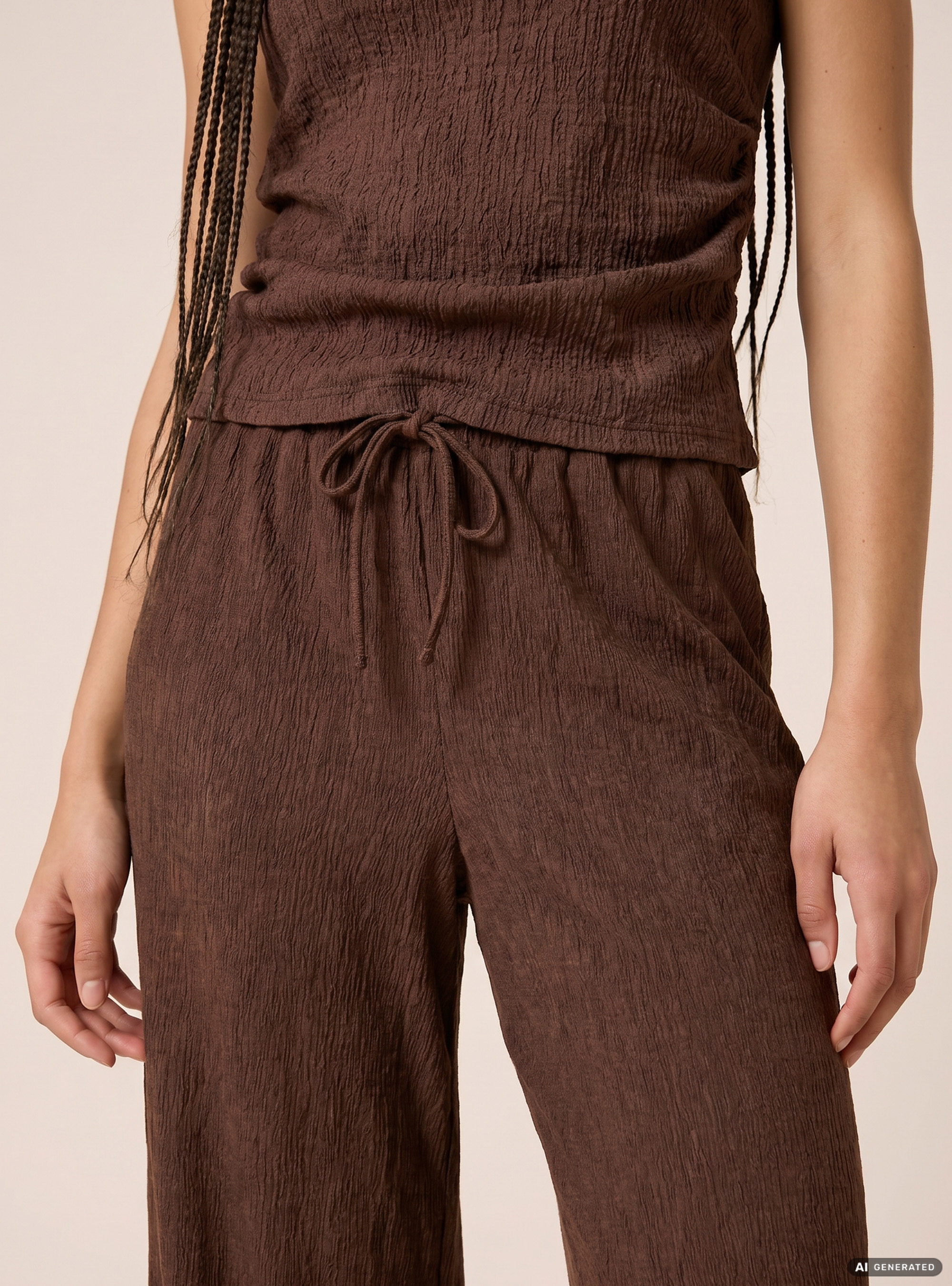 Pantaloni texturizzati, BR1 BROWN DARK