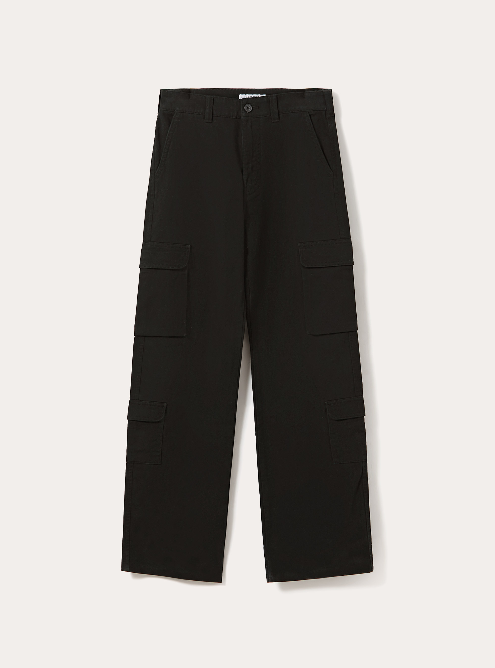 Pantalon cargo en serg&eacute;, BK1 BLACK