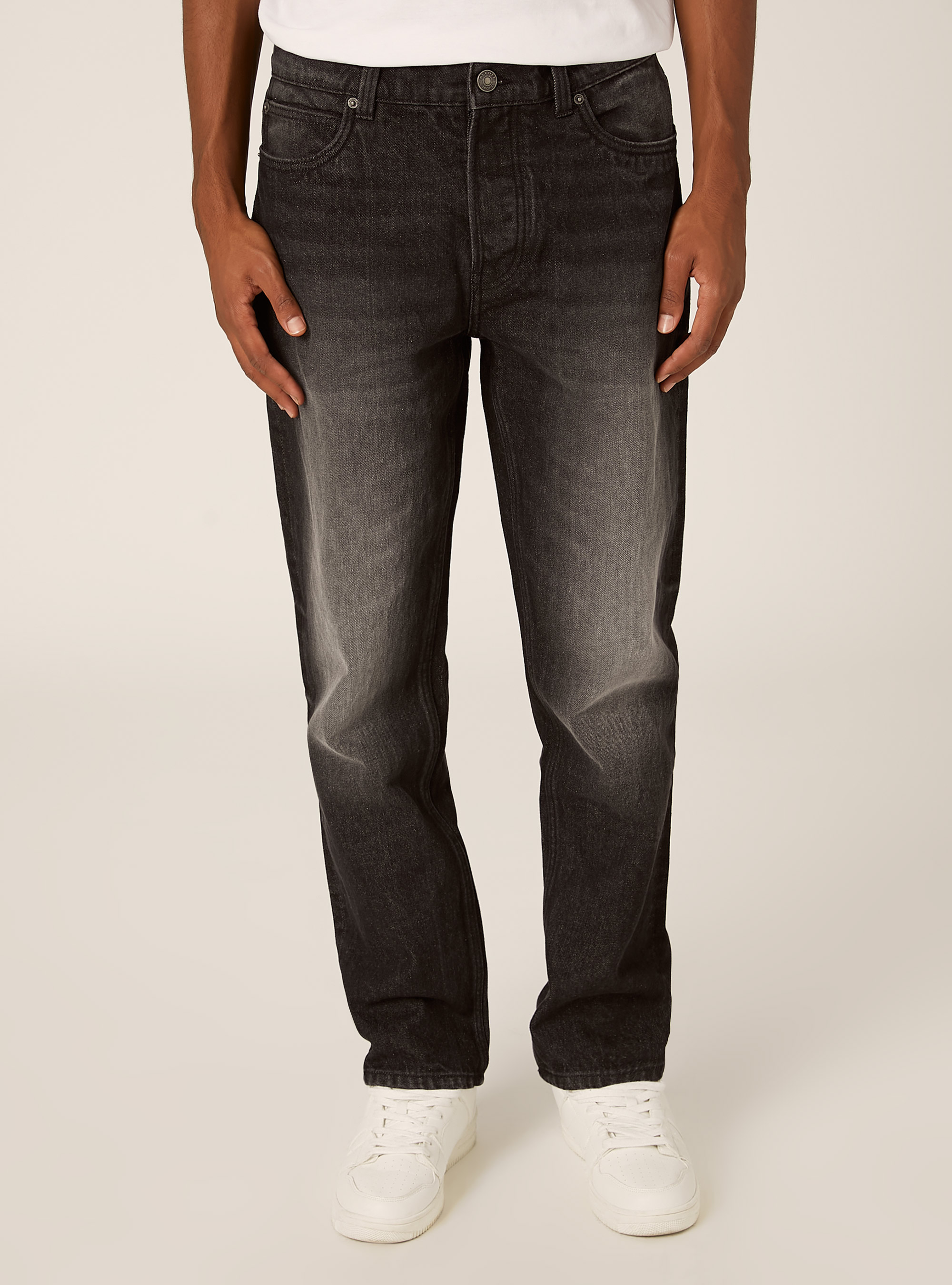 Jeans coupe droite, D000 BLACK