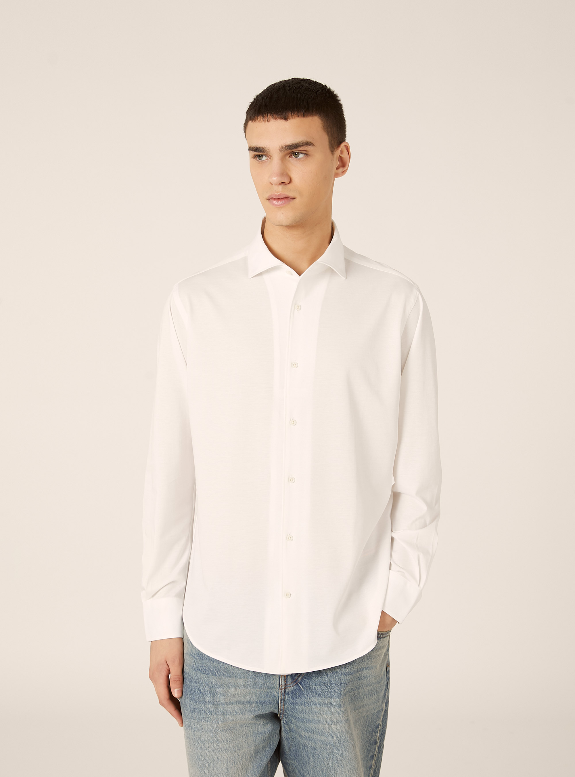 Traveller-Hemd aus Jersey, WH3 WHITE