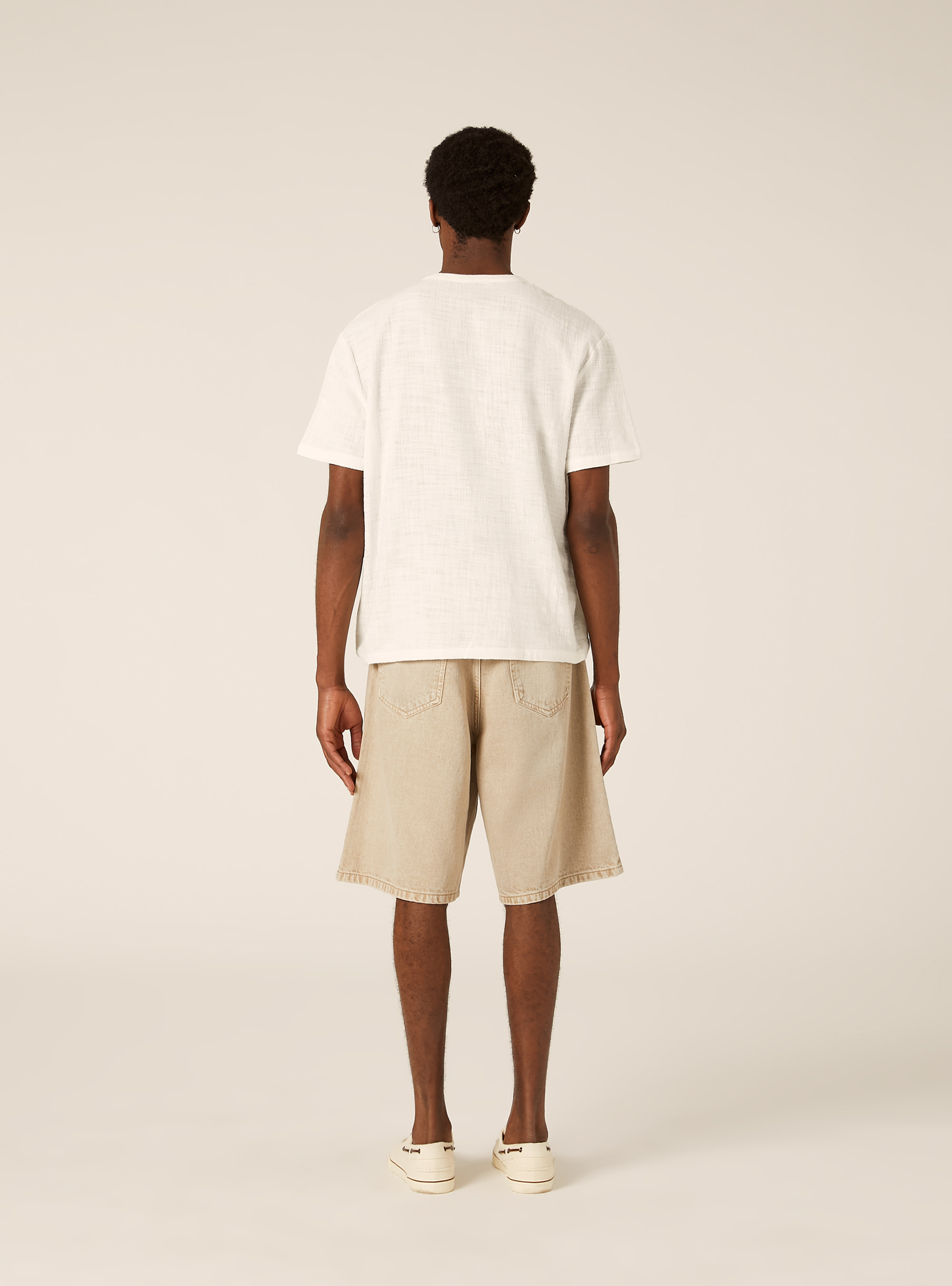 Short Sleeve Henley Shirt, WH2 WHITE